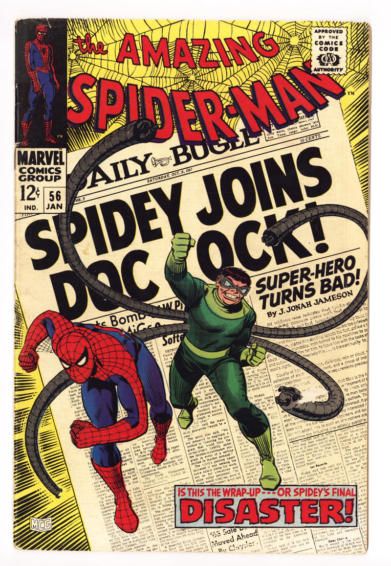 The Amazing Spider-Man Vol 1 56 VG+ (4.5) Tape (1968) 