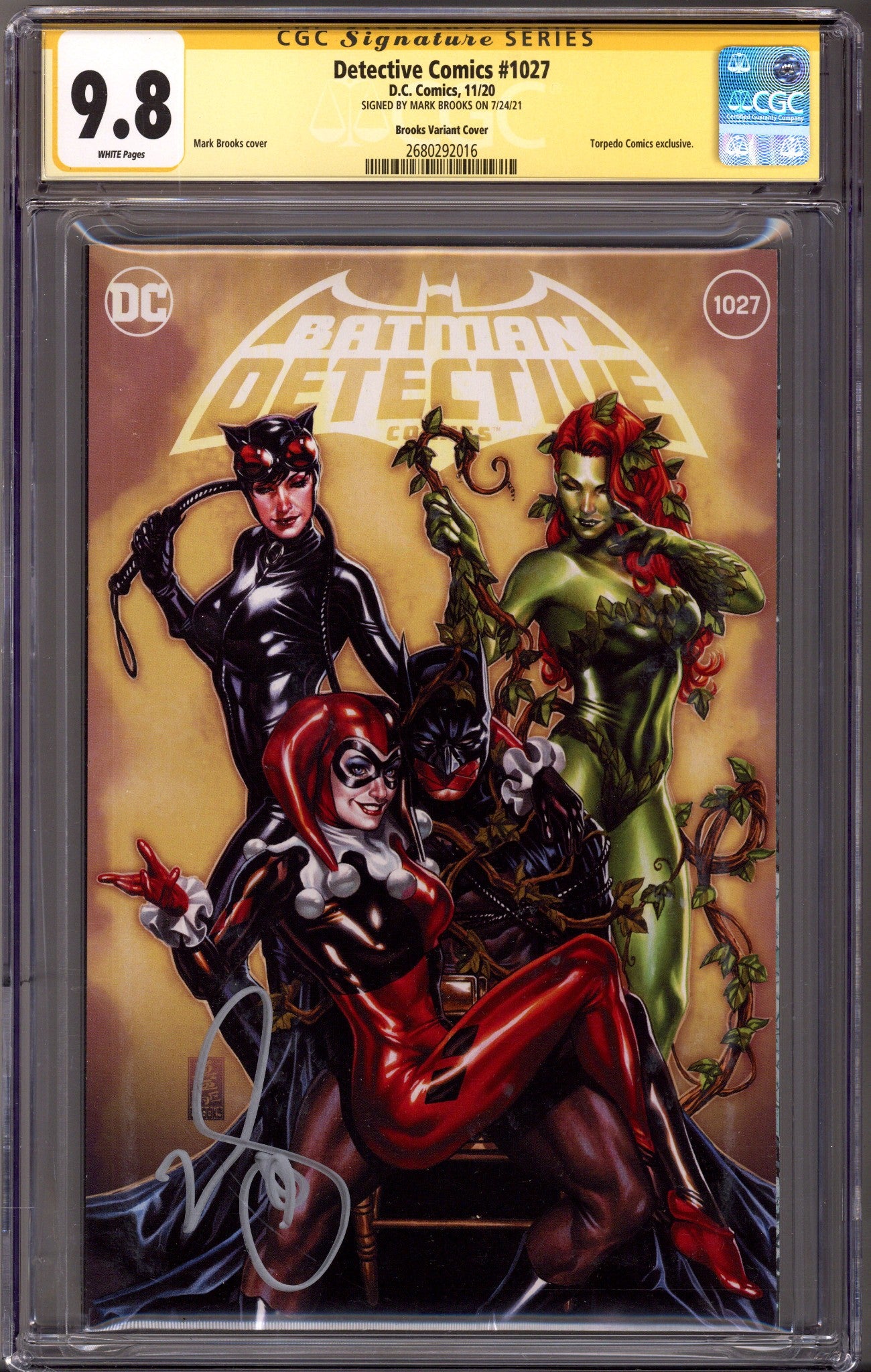 Detective Comics Vol 3 1027 CGC 9.8 (NM/M) (2020) Brooks Exclusive Variant Signed x1 Cover Mark Brooks 
