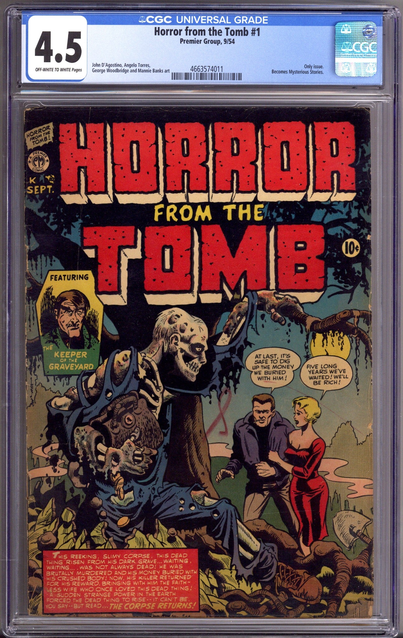 Horror from the Tomb 1 CGC 4.5 (VG+) (1954) 