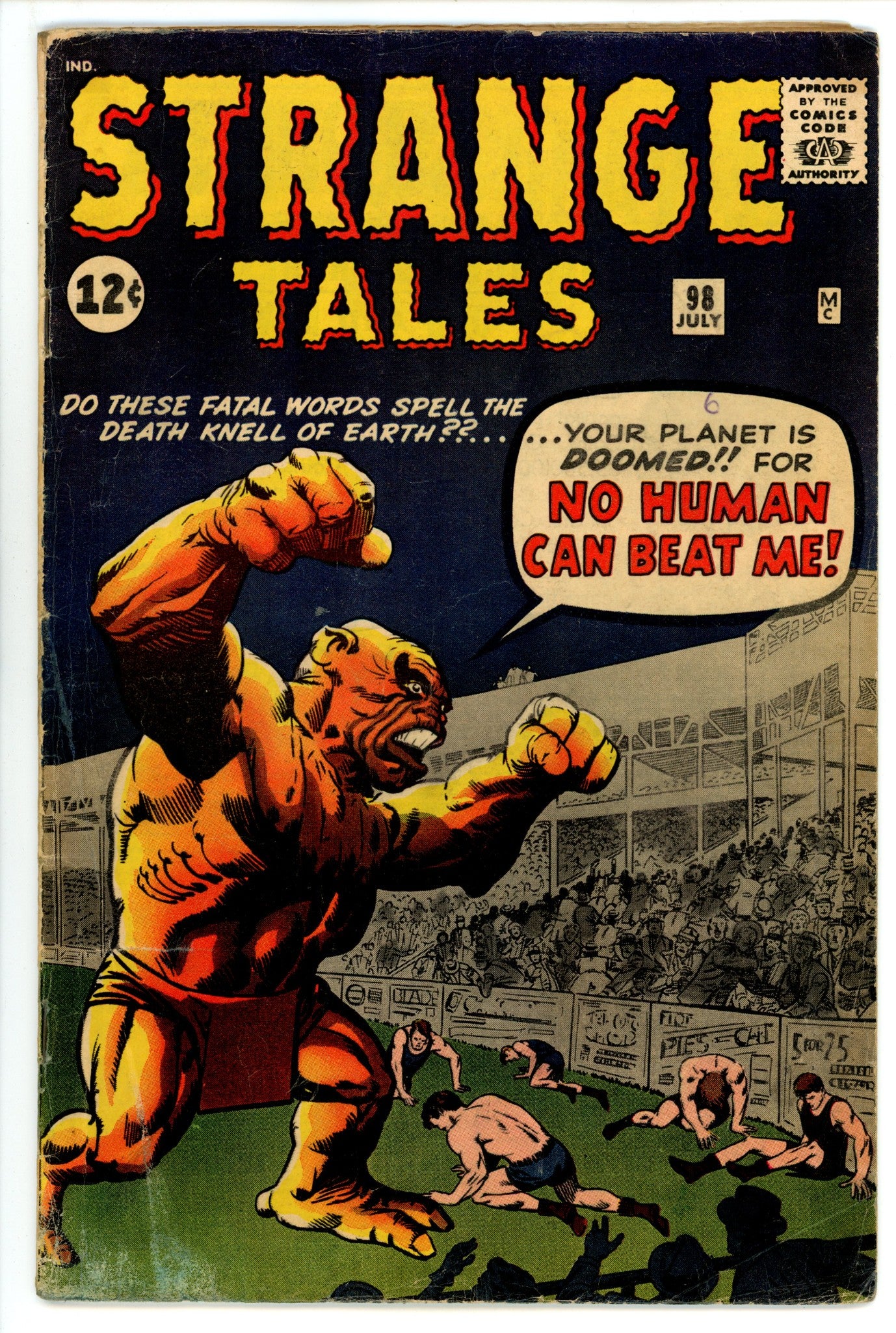 Strange Tales Vol 1 98 VG- (3.5) Tape (1962) 