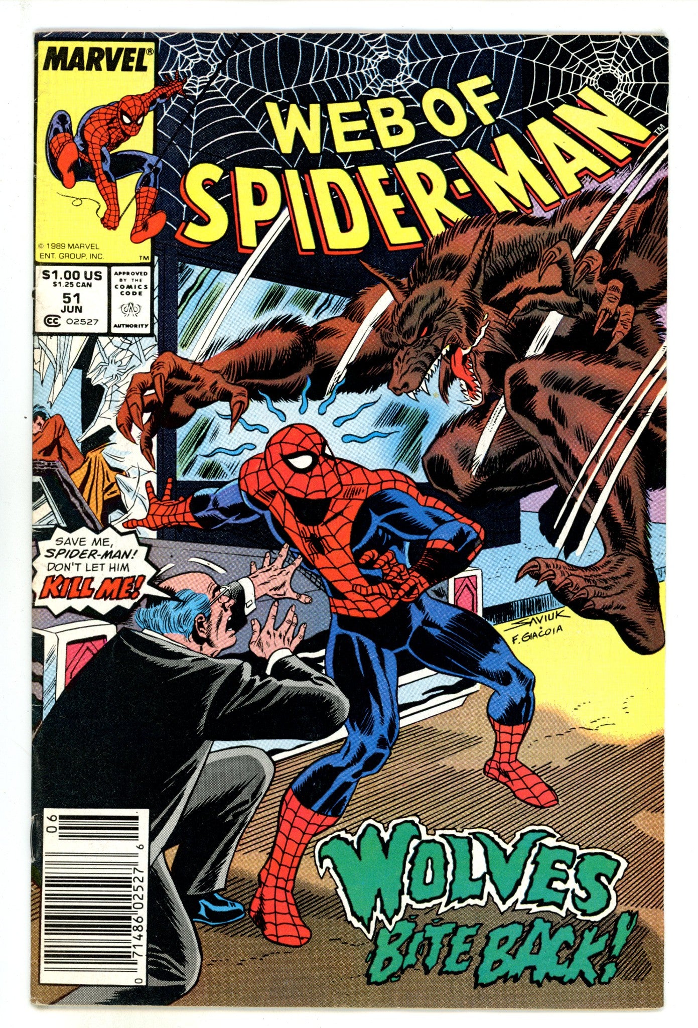 Web of Spider-Man Vol 1 51 Mid Grade (1989) Newsstand 