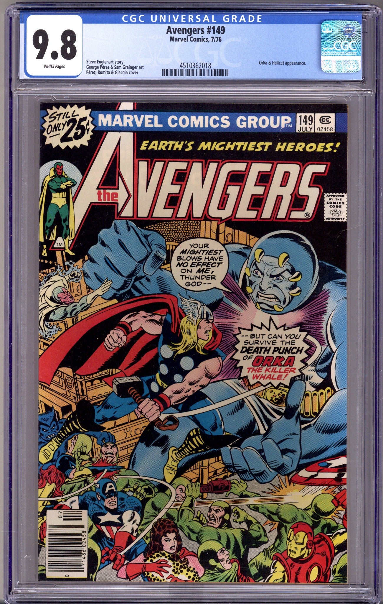 The Avengers Vol 1 149 CGC 9.8 (NM/M)   (1976)        