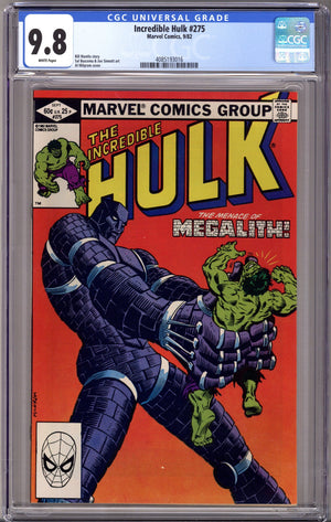 The Incredible Hulk Vol 1 275 CGC 9.8 (NM/M) (1982)