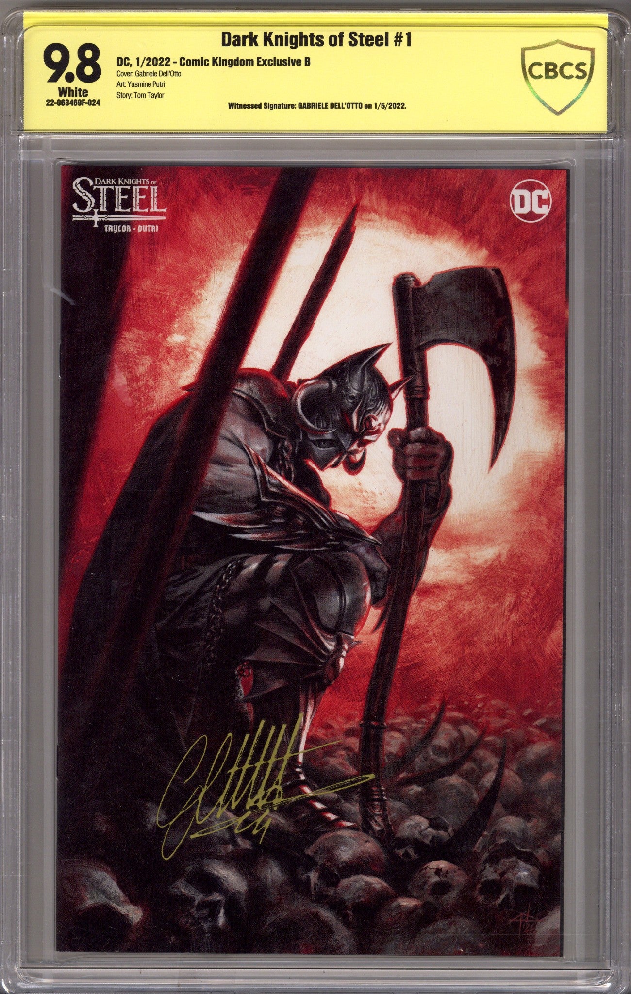 Dark Knights of Steel 1 CBCS 9.8 (NM/M) (2022) Dell’Otto Exclusive Variant Signed x1 Cover Gabriele Dell’Otto 