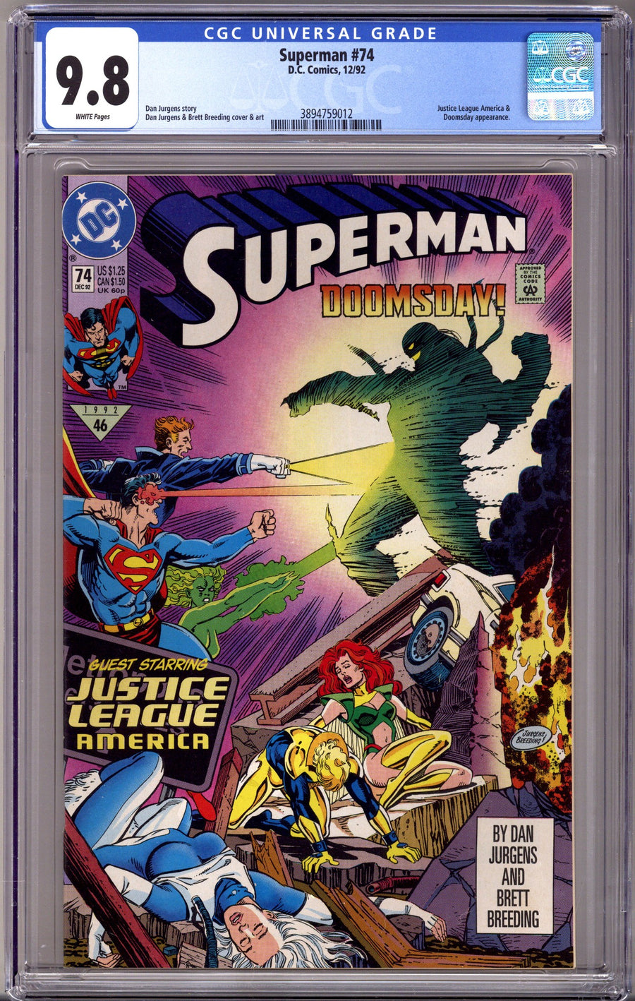 Superman Vol 2 74 CGC 9.8 (NM/M) (1992) 