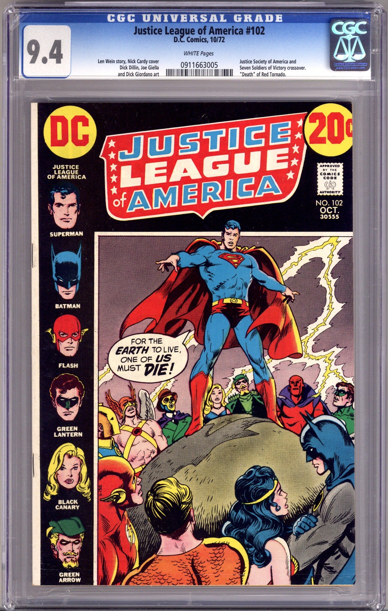 Justice League of America Vol 1 102 CGC 9.4 (NM) (1972) 