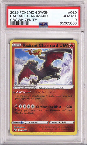 Pokemon Crown Zenith Radiant Charizard PSA Gem Mint 10 (2023)
