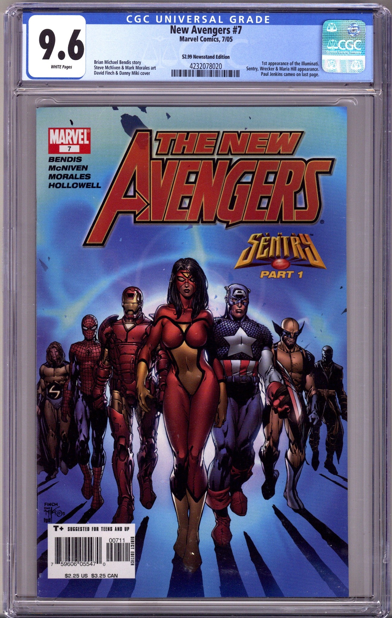 New Avengers Vol 1 7 CGC 9.6 (NM+) Mislabeled, NOT Newsstand (2005) 