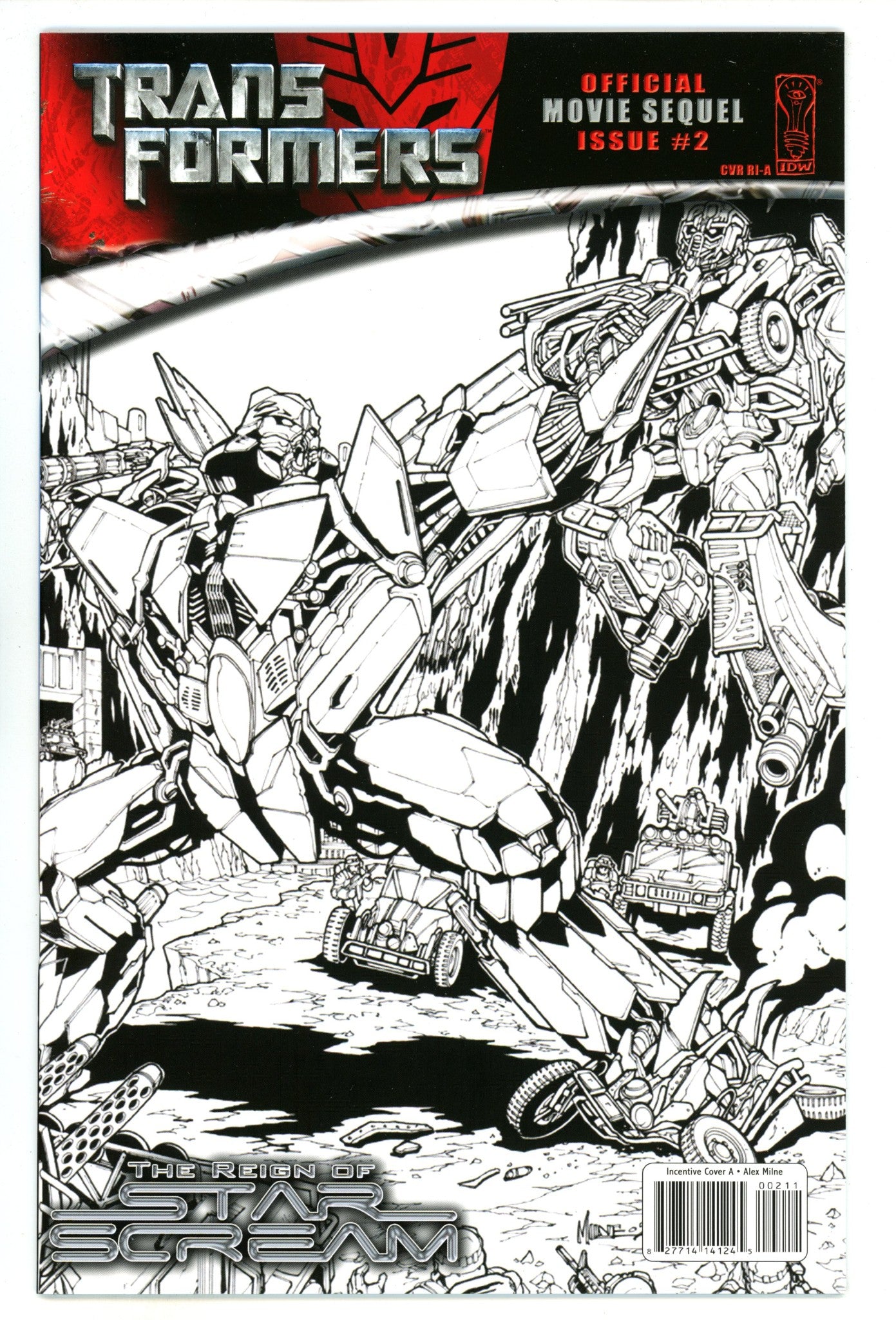 Transformers: The Reign of Starscream 2 High Grade (2008) Milne B&W Incentive Variant 