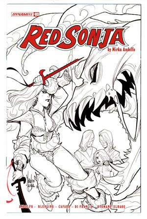 Red Sonja Vol 6 3 High Grade (2021) Andolfo B&W Incentive Variant