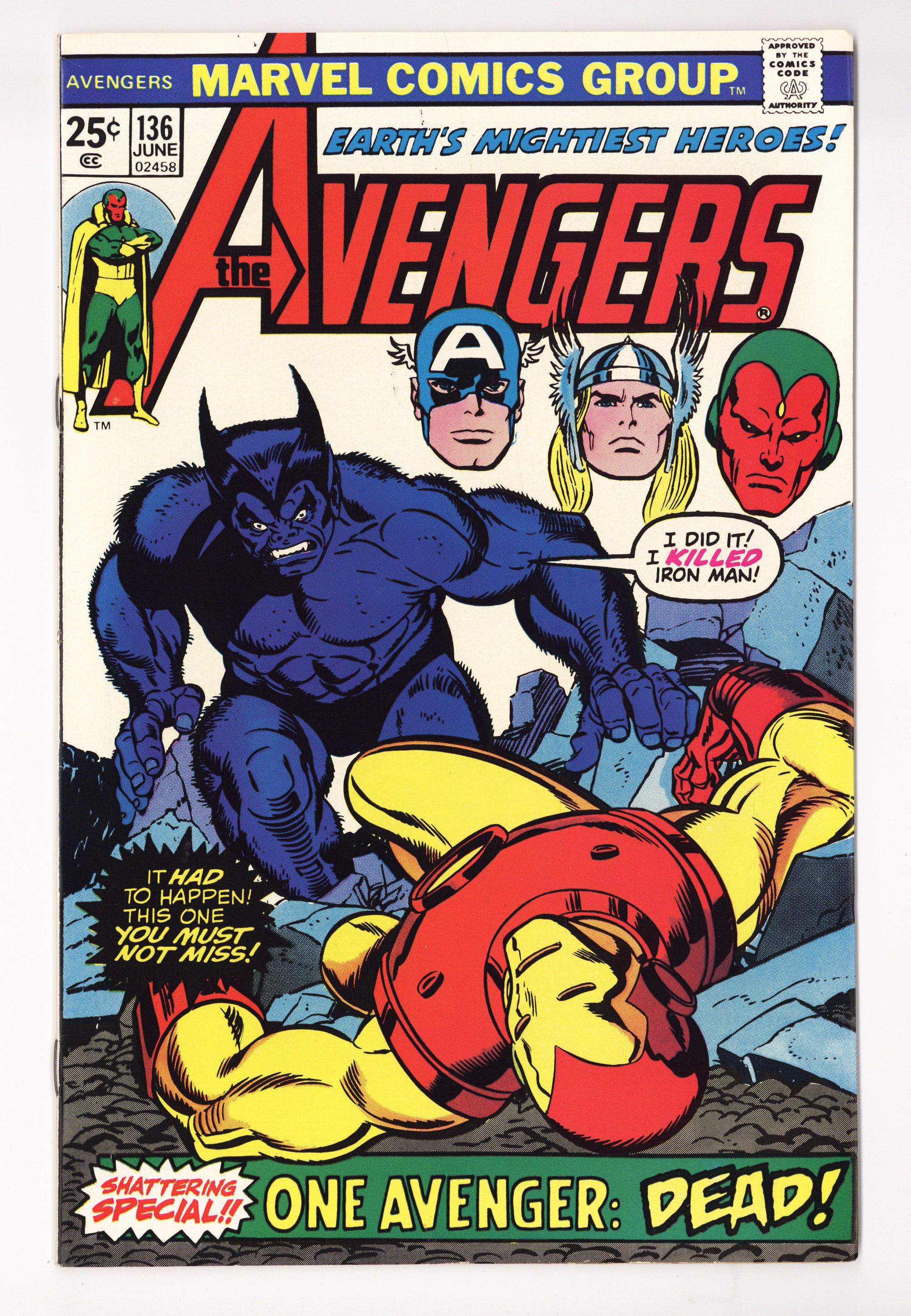 The Avengers Vol 1 136  VF+ (8.5)   (1975)        
