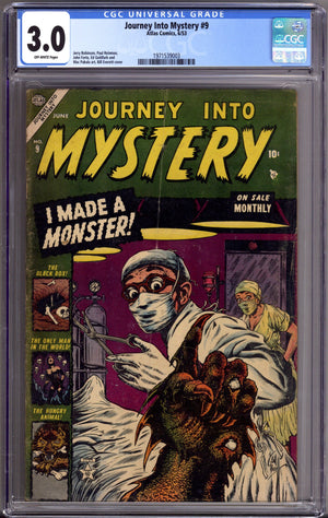 Journey into Mystery Vol 1 9 CGC 3.0 (GD/VG) (1953)