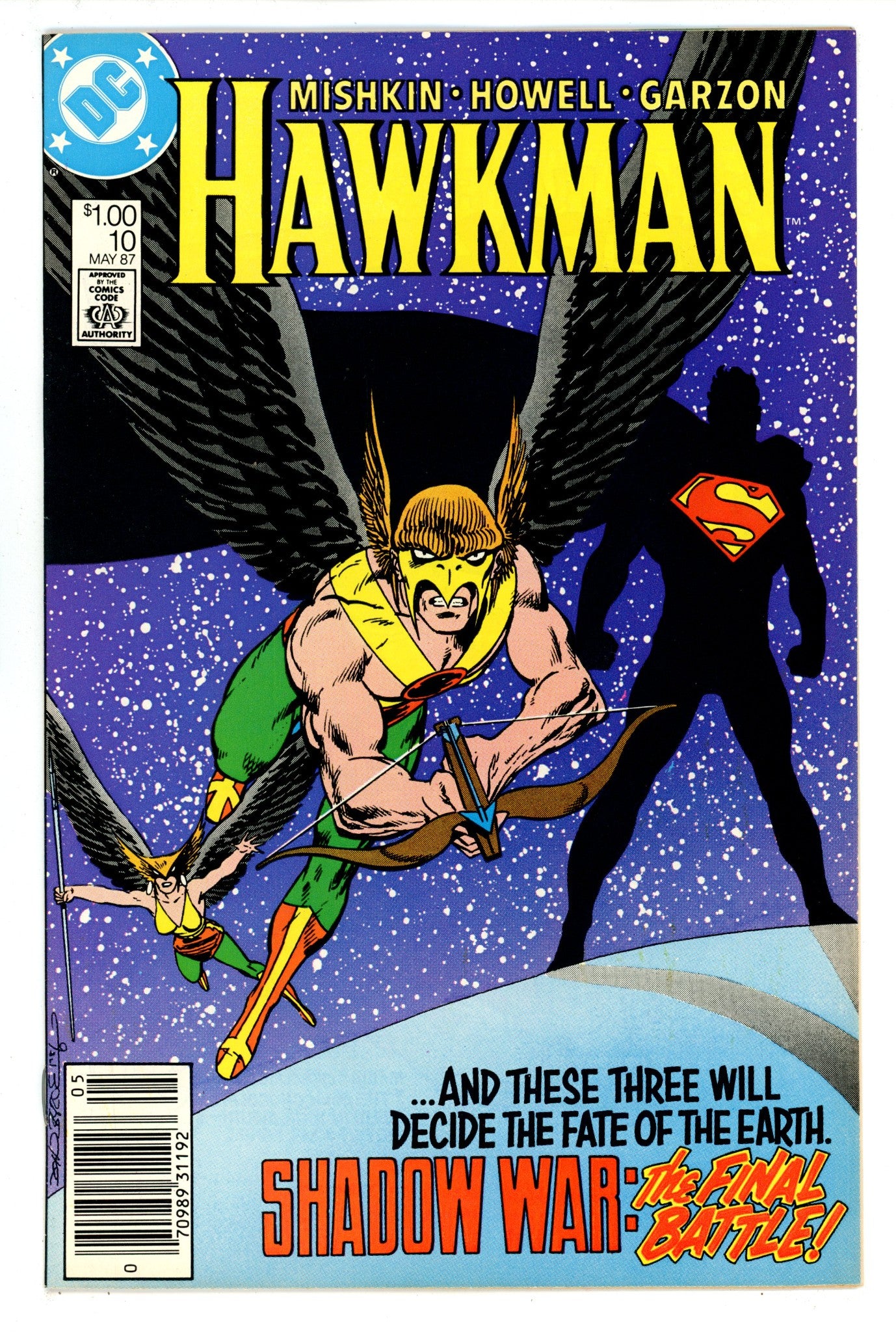 Hawkman Vol 2 10 VF+ (8.5) (1987) Canadian Price Variant 