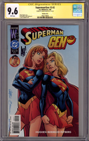 Superman / Gen 13 2 CGC 9.6 (NM+) (2000) Campbell Variant Signed x1 Cover Adam Hughes