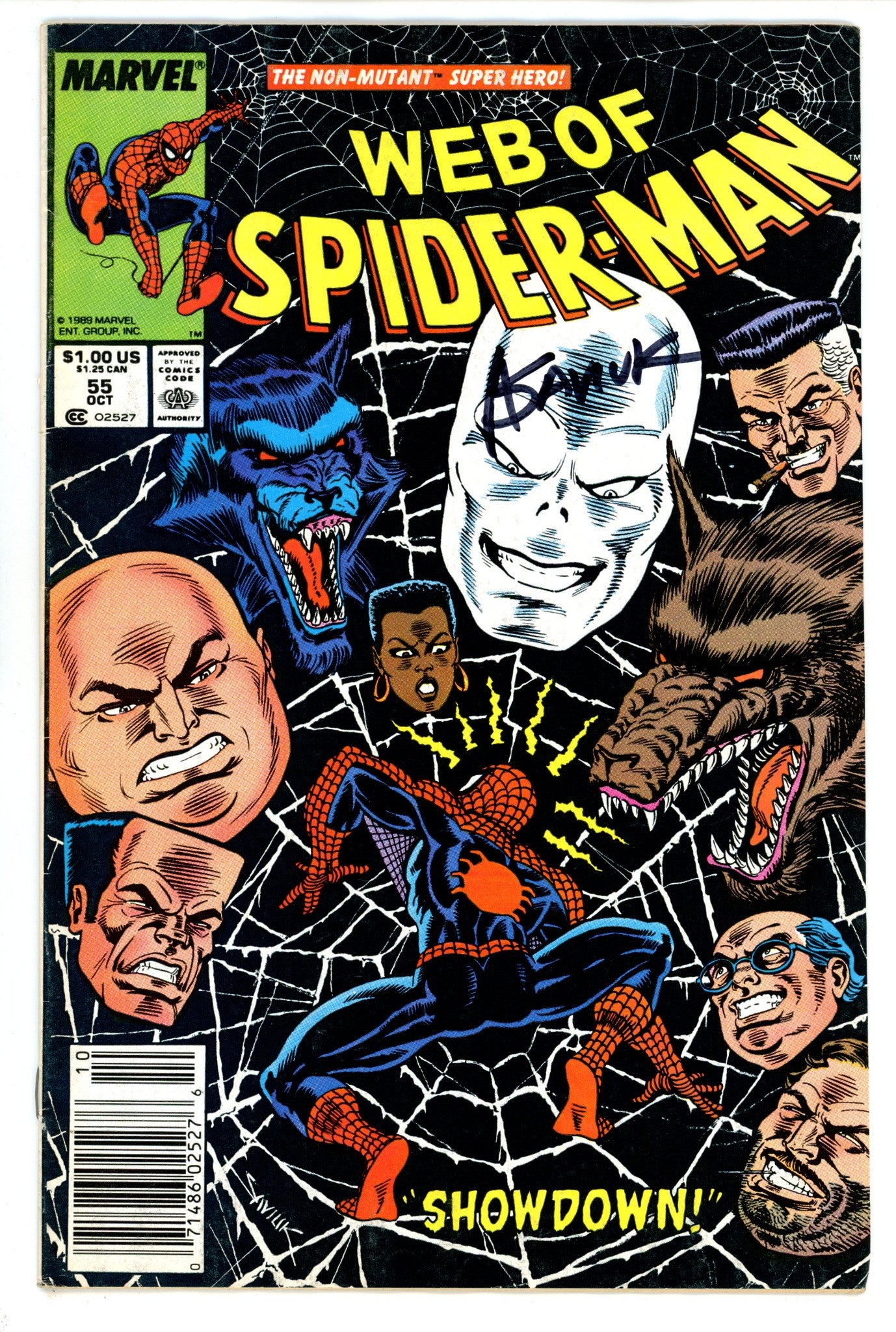 Web of Spider-Man Vol 1 55 Low Grade (1989) Newsstand Signed x1 Cover Alex Saviuk 