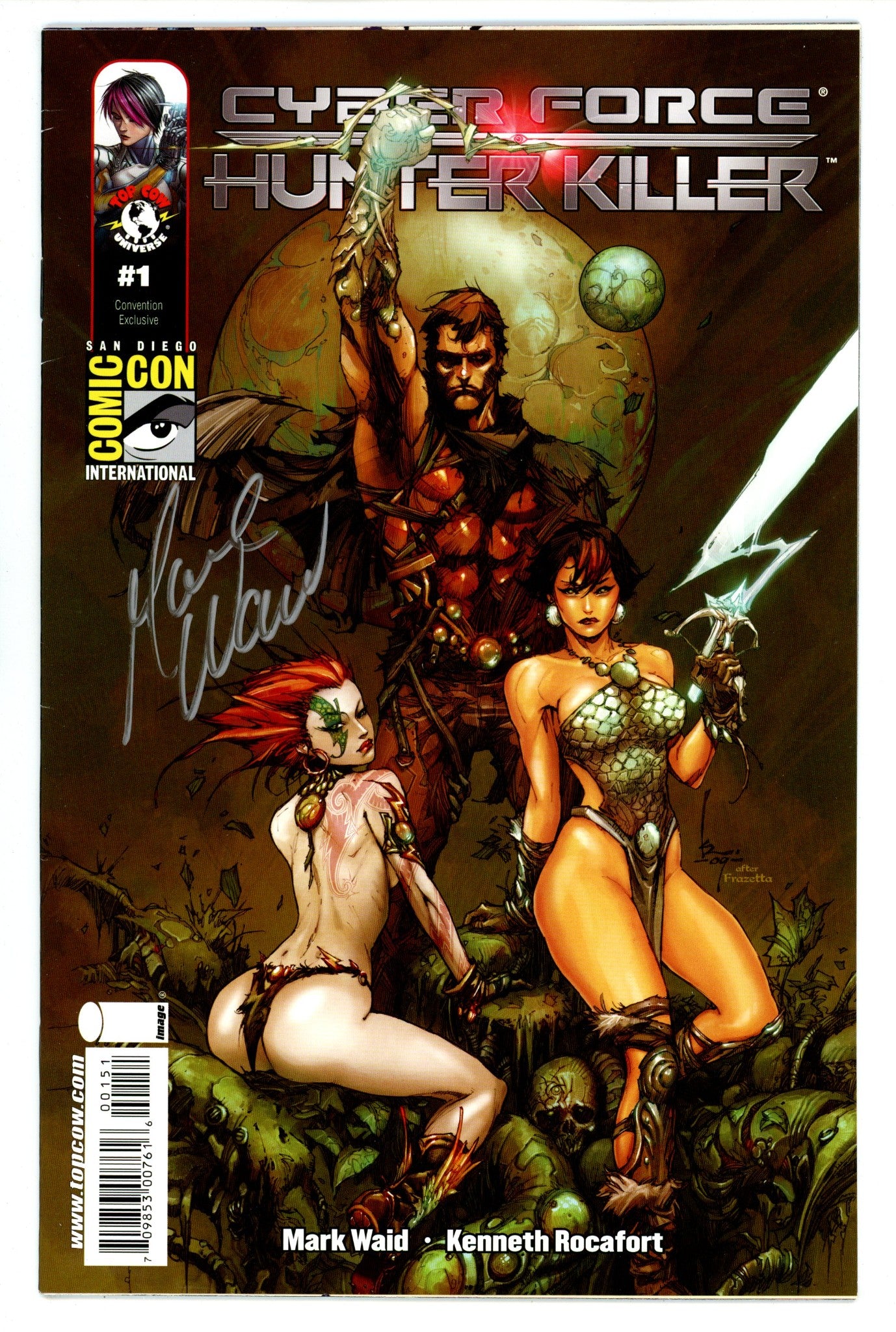 Cyberforce/Hunter-Killer 1 FN+ (6.5) (2009) Rocafort Exclusive Variant Signed x1 Cover Mark Waid 