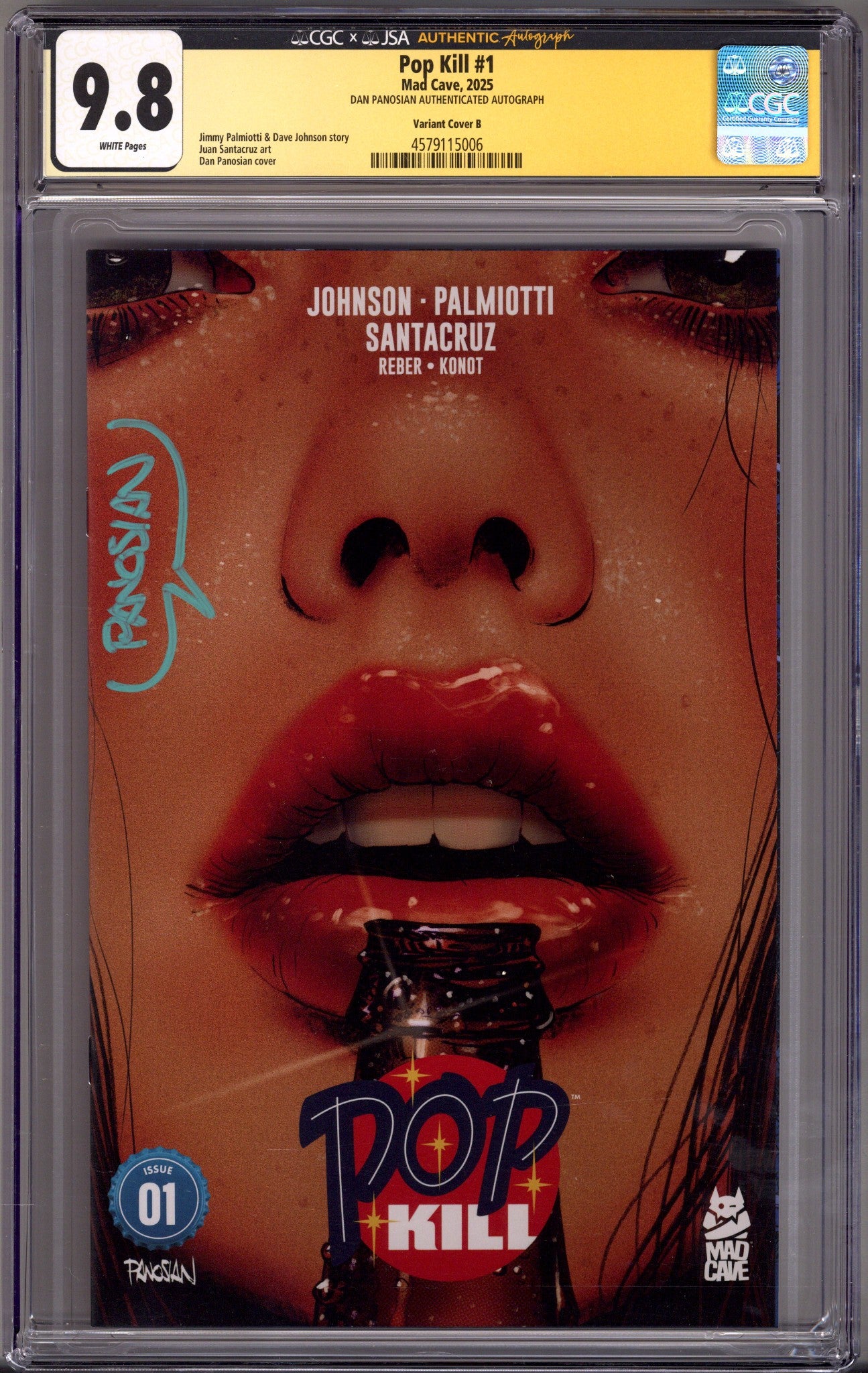 Pop Kill 1 CGC 9.8 (NM/M) (2025) Panosian Variant Signed x1 Cover Dan Panosian 