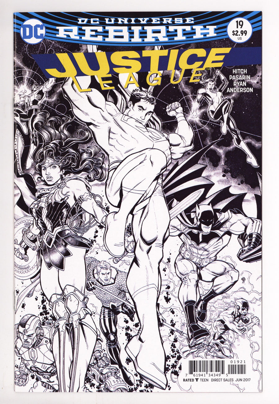 Justice League Vol 2 19 High Grade (2017) Bradshaw B&W Variant 