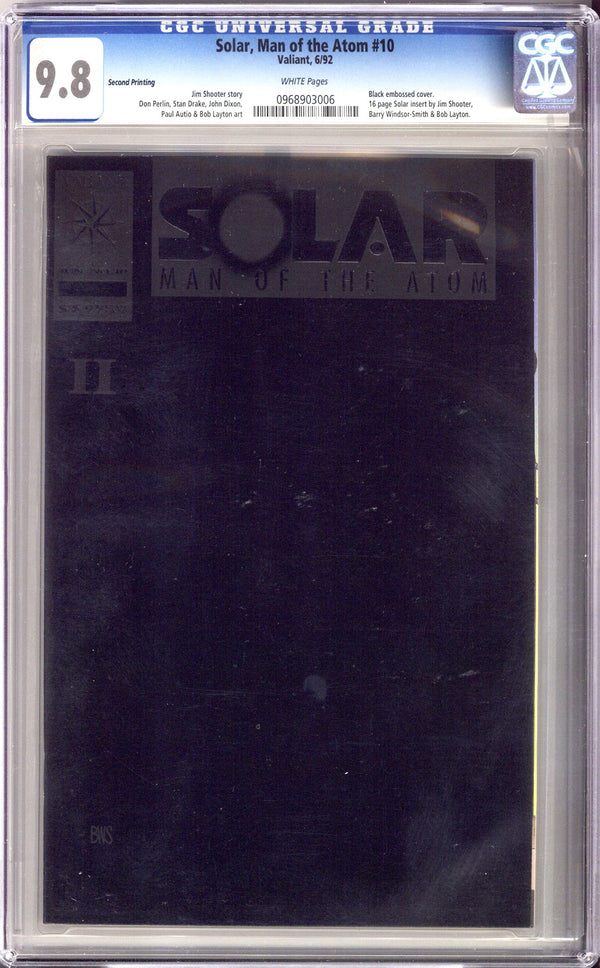 Solar, Man of the Atom Vol 1 10 CGC 9.8 (NM/M) (1992) 2nd Print