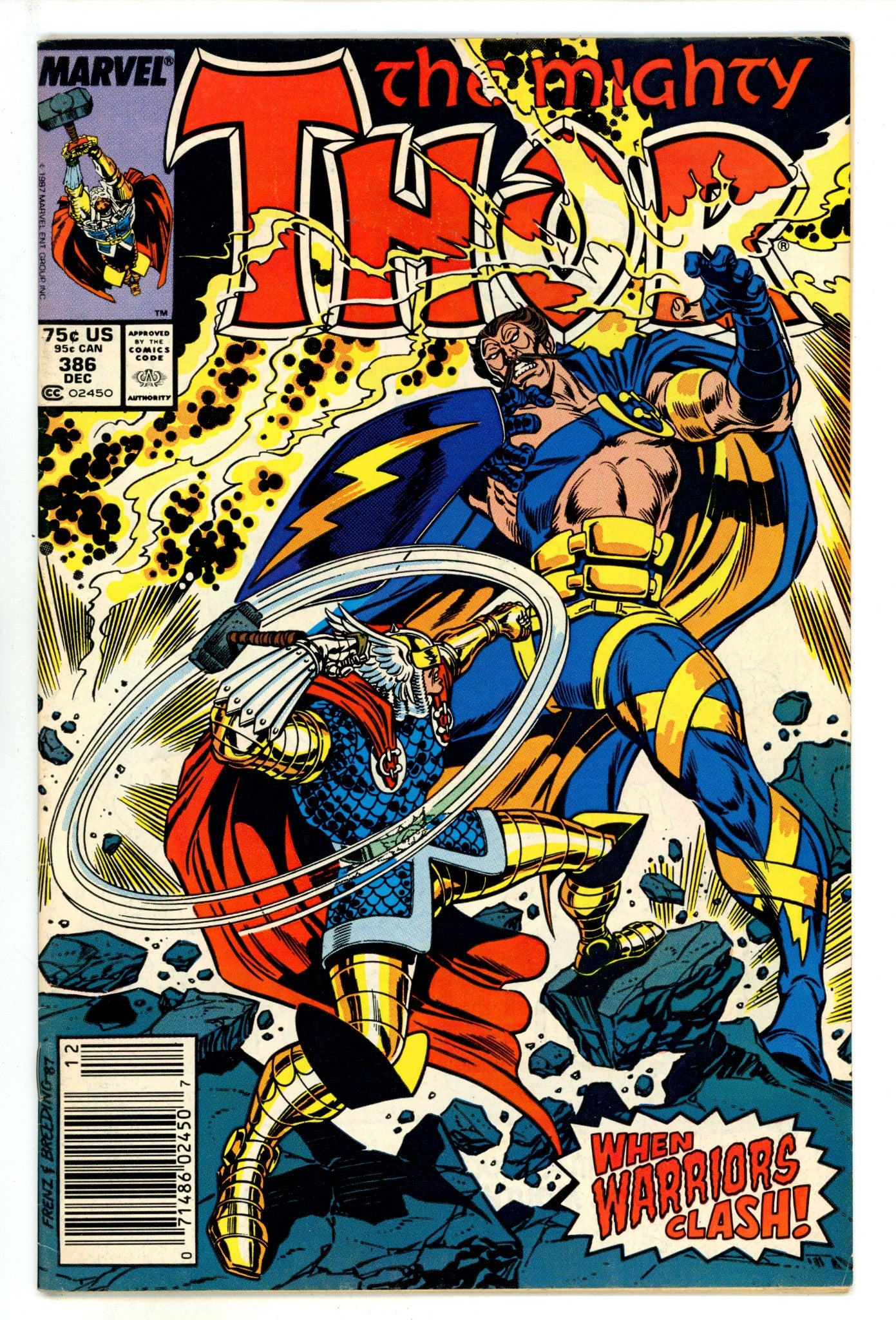 Thor Vol 1 386  Low Grade   (1987)     Newsstand  