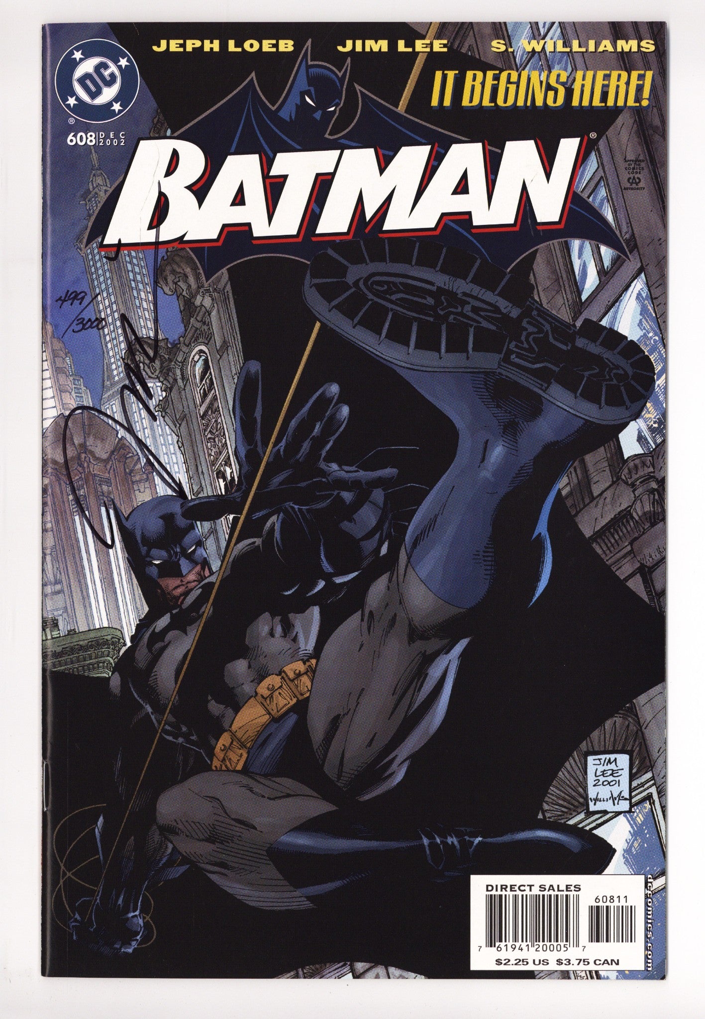 Batman Vol 1 608 VF/NM (9.0) (2002) Signed x1 Cover Jim Lee 