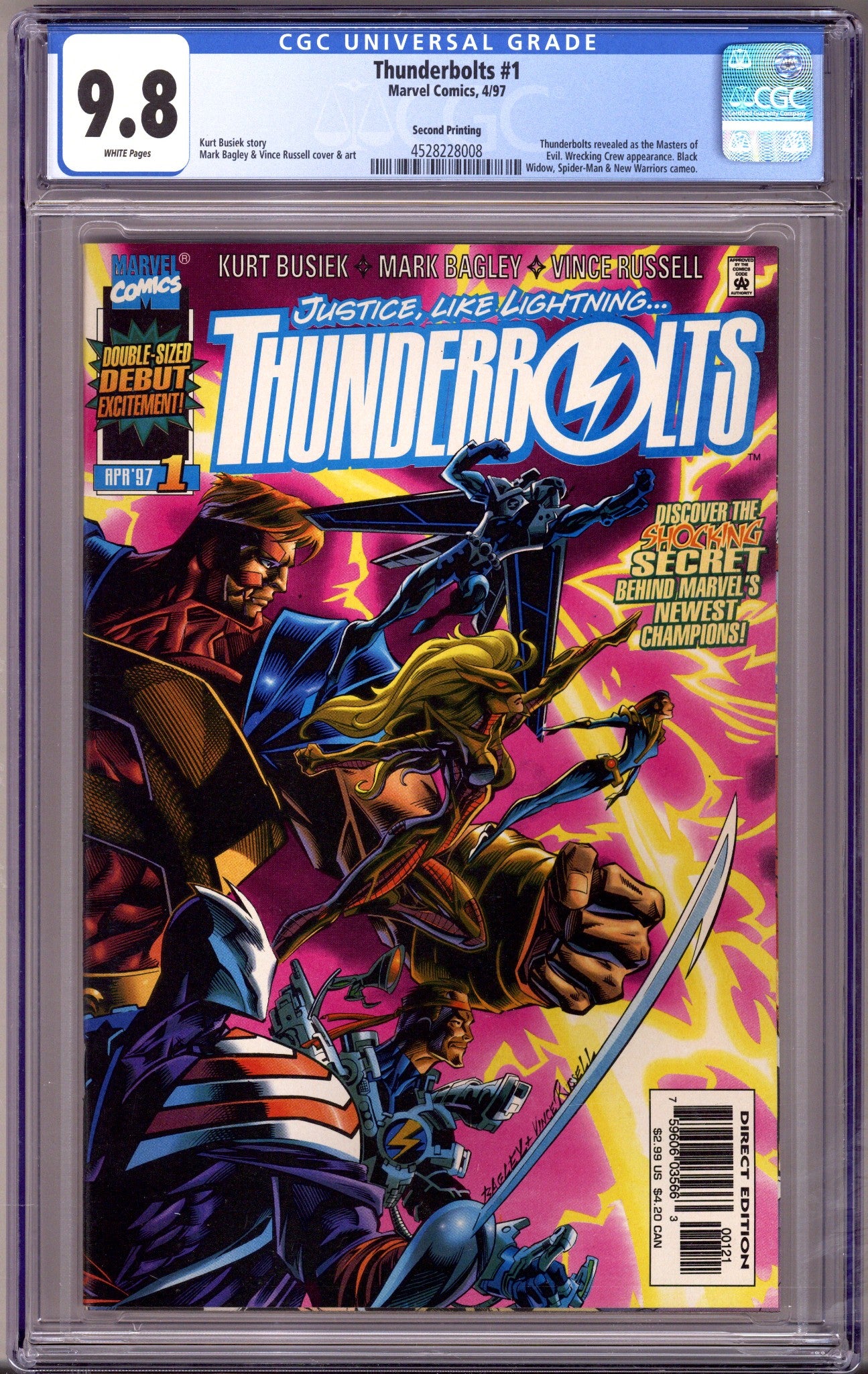 Thunderbolts Vol 1 1 CGC 9.8 (NM/M) (1997) 2nd Print 