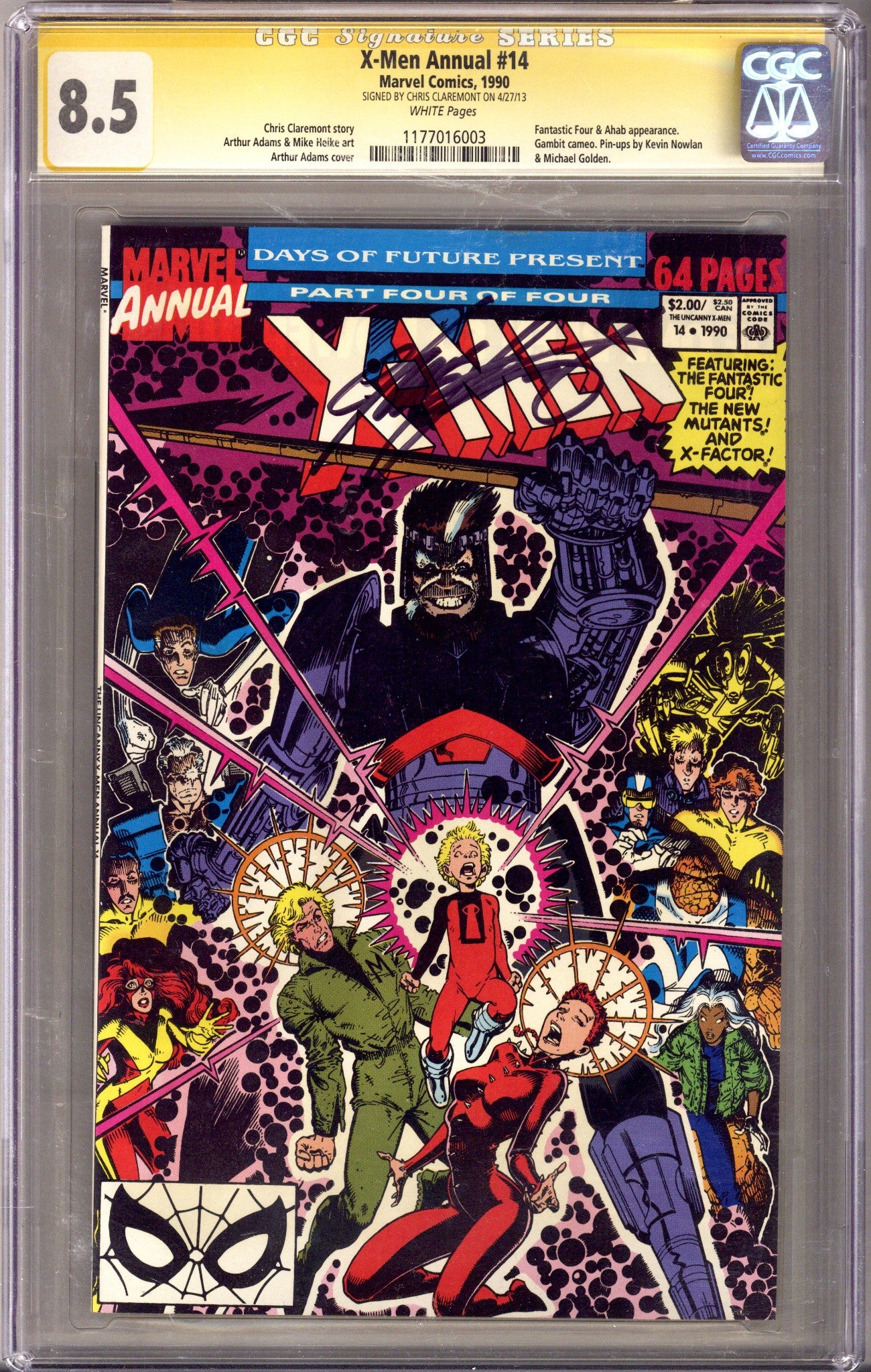X-Men Annual Vol 1 14 CGC 8.5 (VF+) (1990) Signed x1 Cover Chris Claremont