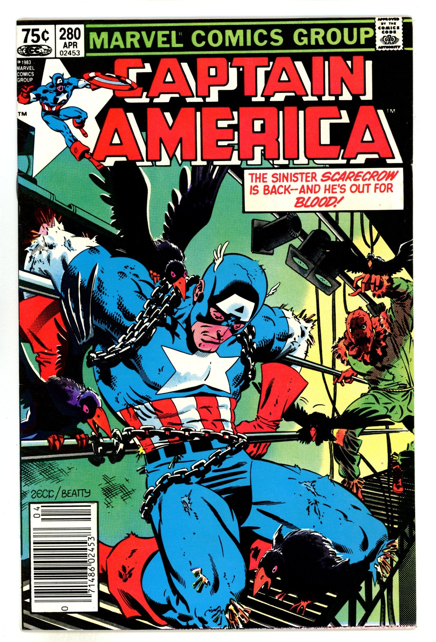 Captain America Vol 1 280  VF+ (8.5)  (1983)  Canadian Price Variant  