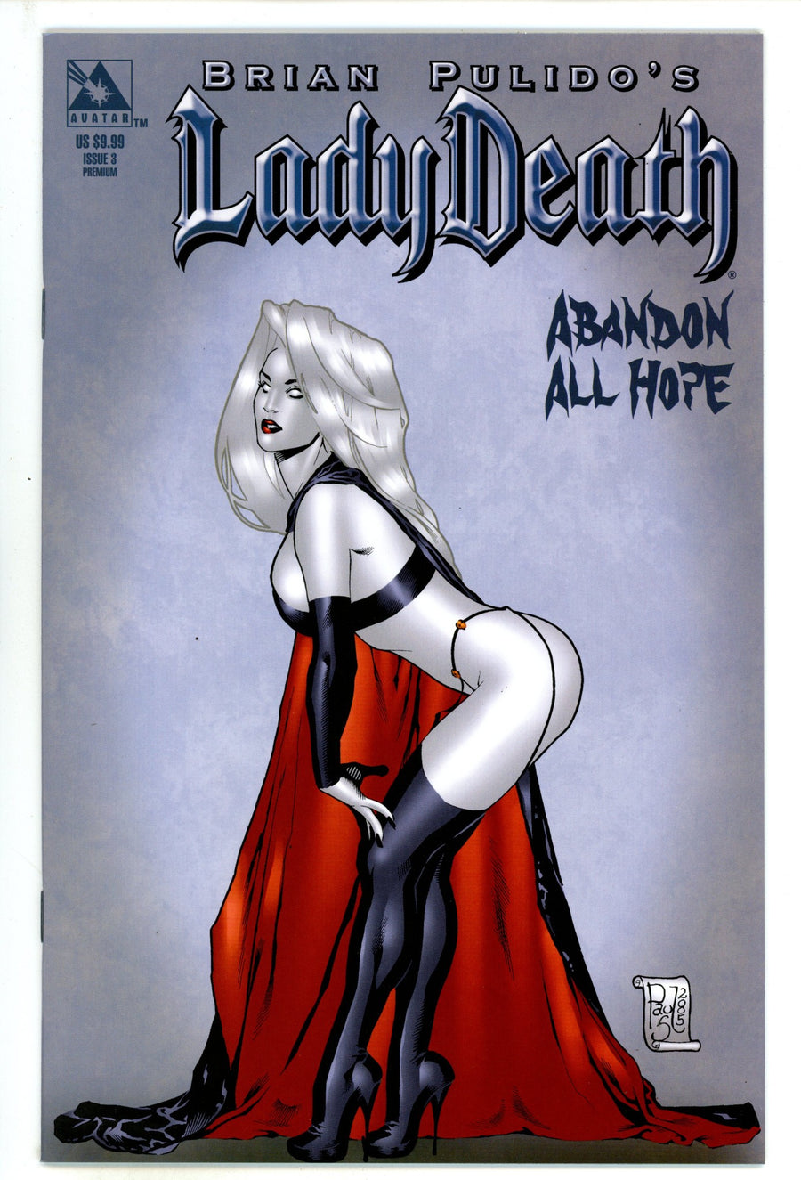 Brian Pulido's Lady Death: Abandon All Hope 3 NM (9.4) Premium (2005) Siqueira Variant 