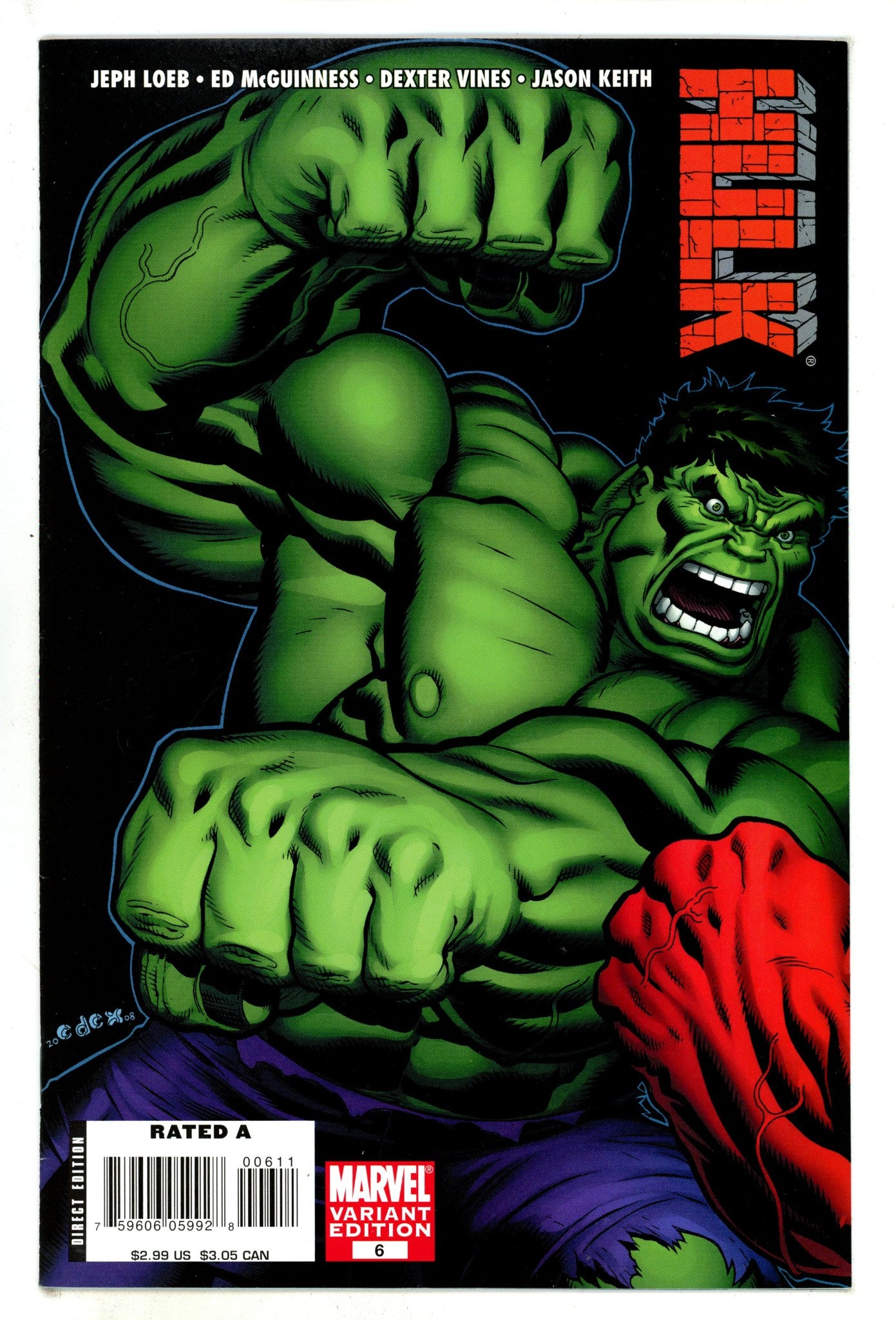 Hulk Vol 1 6 VF/NM (9.0) (2008) 