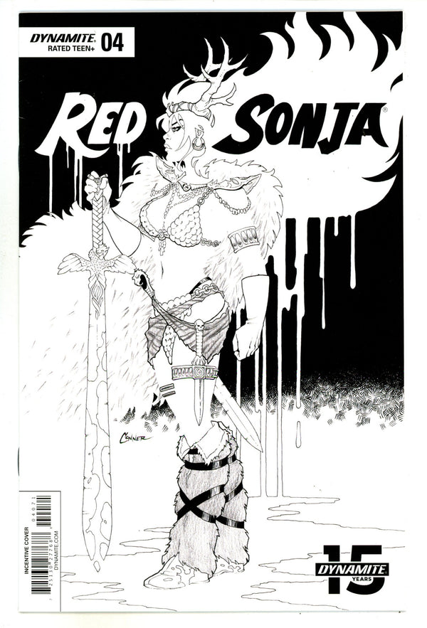 Red Sonja Vol 5 4 VF+ (8.5) (2019) Conner B&W Incentive Variant