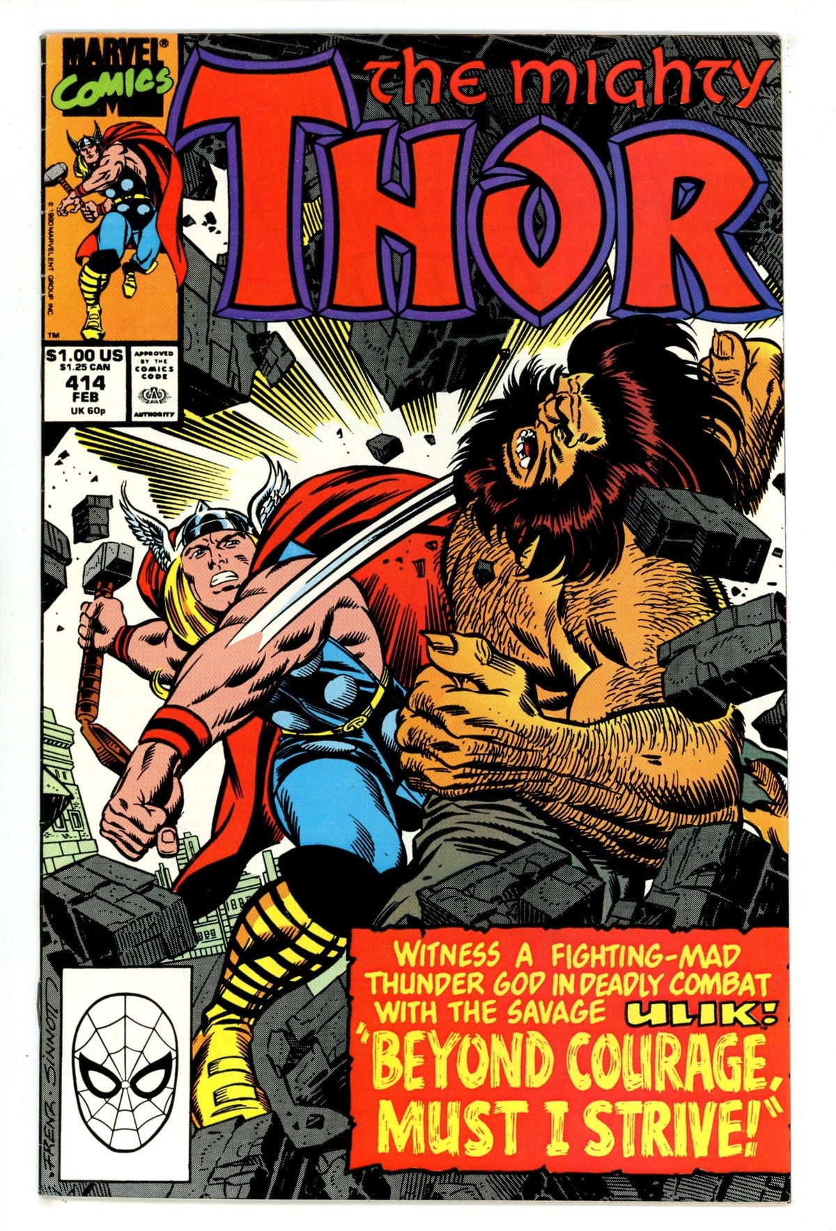Thor Vol 1 414  Mid Grade   (1990)
