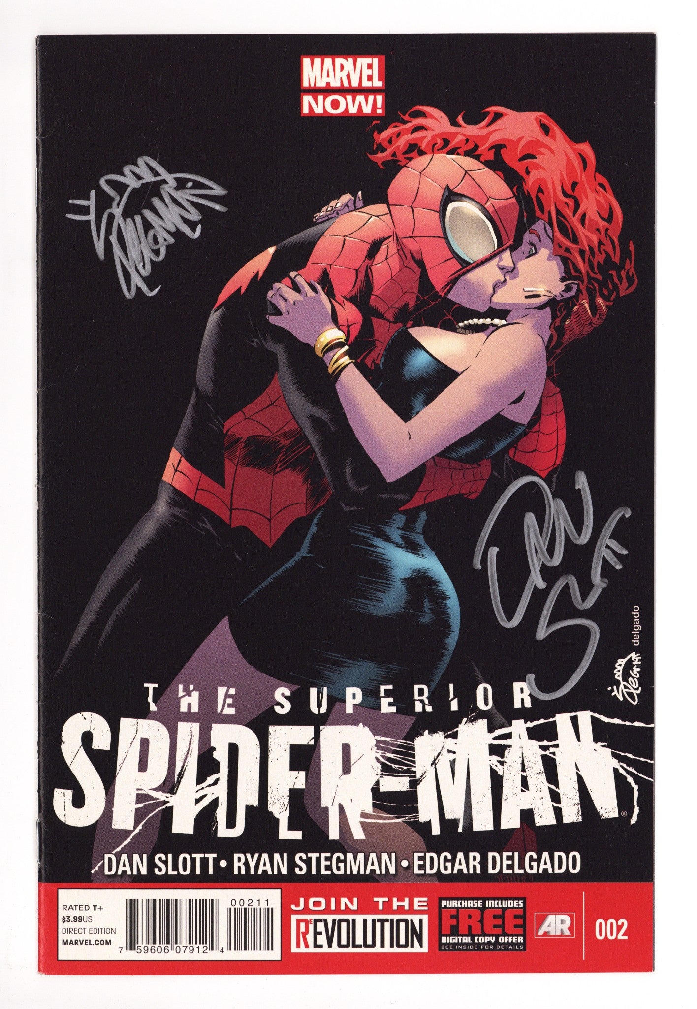 Superior Spider-Man Vol 1 2  Mid Grade   (2013)        Signed x2 Cover Ryan Stegman & Dan Slott 