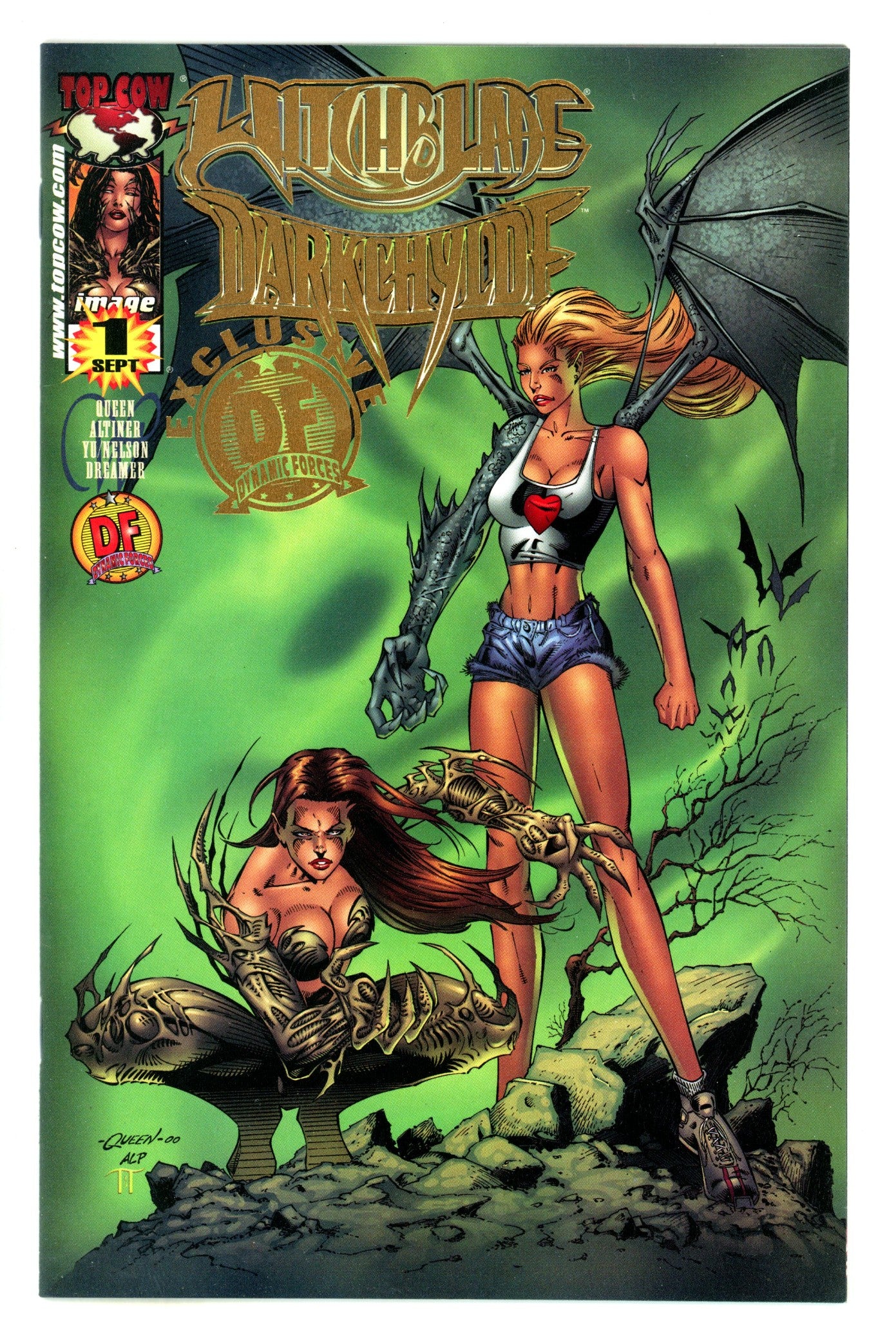 Witchblade / Darkchylde 1 VF+ (8.5) (2000) Dynamic Forces Gold Foil Exclusive Variant 