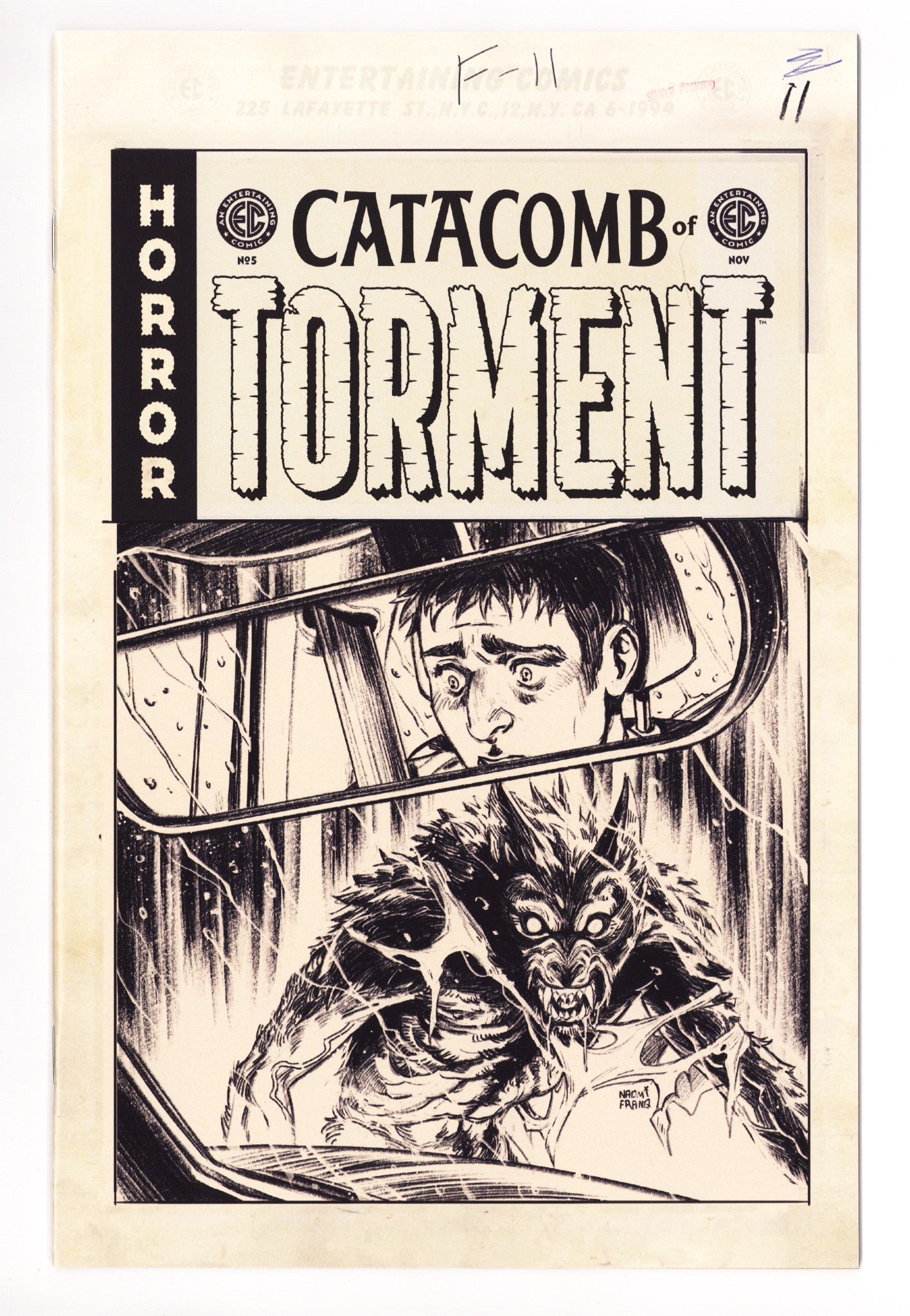 EC Catacomb Of Torment 5 Franquiz B&W Incentive VF/NM (2025)