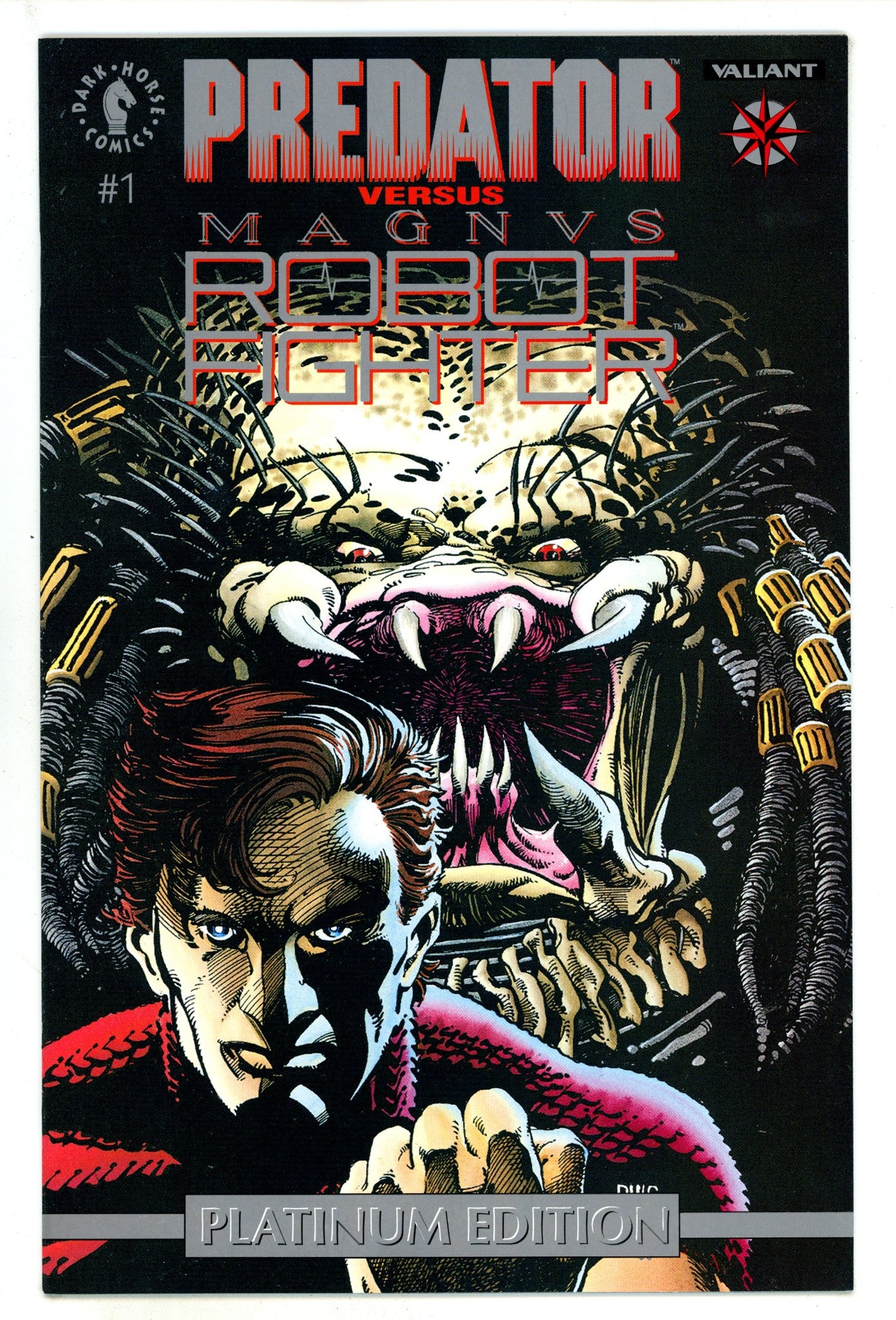 Predator vs. Magnus Robot Fighter 1 NM- (9.2) (1992) Platinum Variant 
