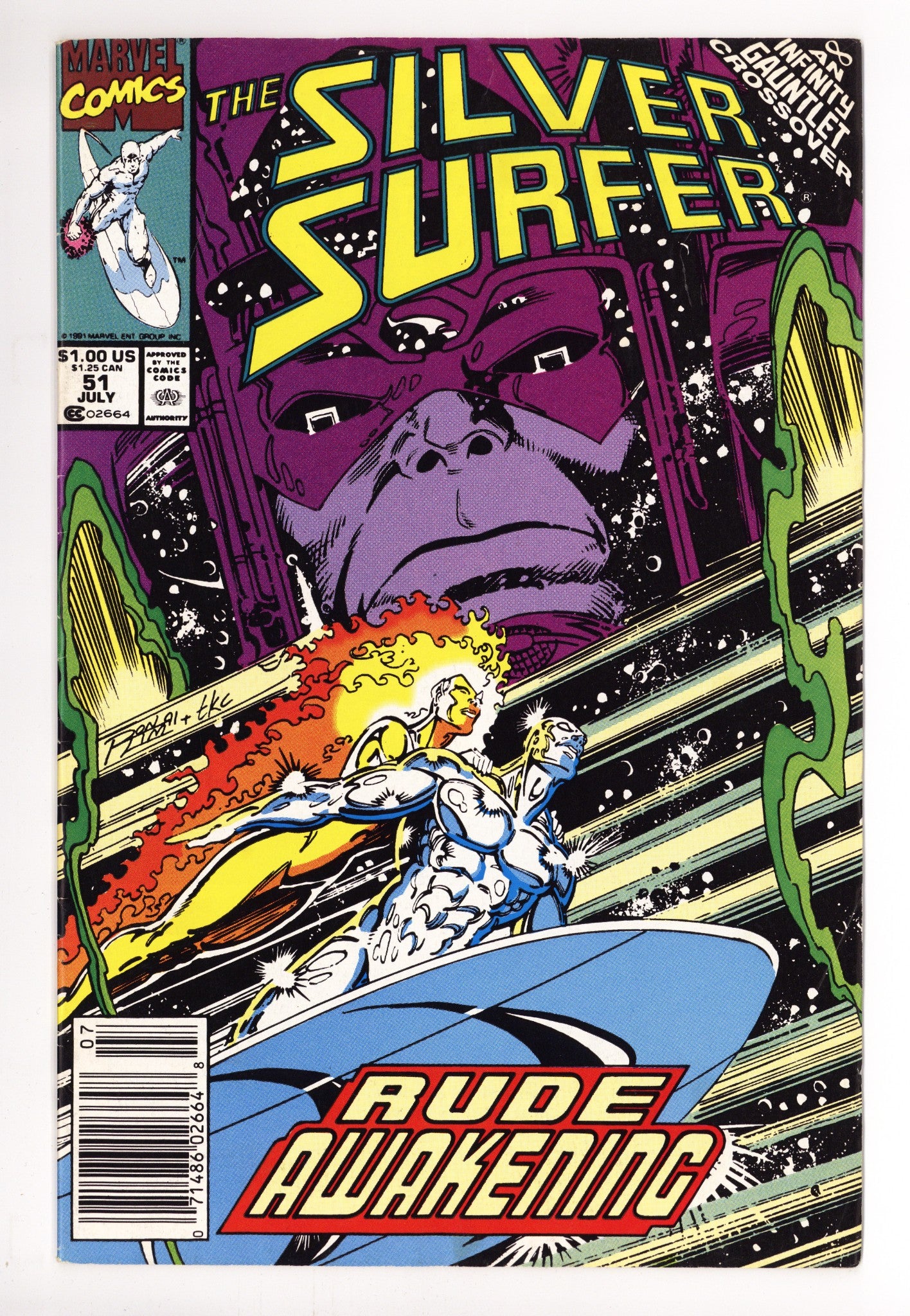 Silver Surfer Vol 3 51 Mid Grade (1991) Newsstand 