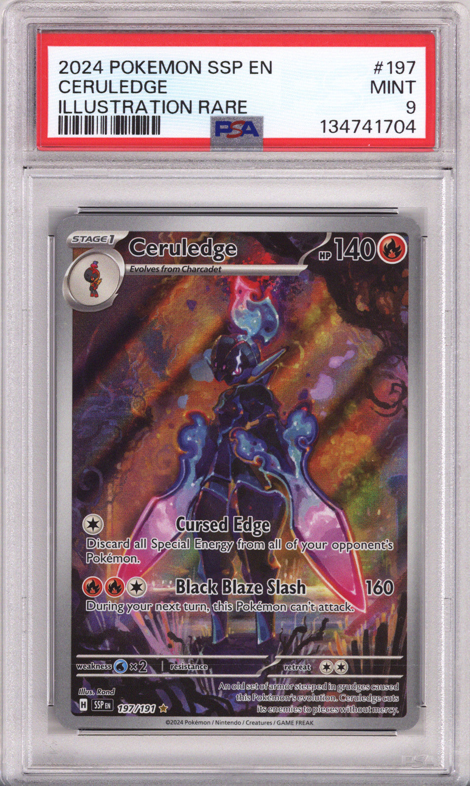 Pokemon Surging Sparks Ceruledge Illustration Rare PSA Mint 9 (2024)