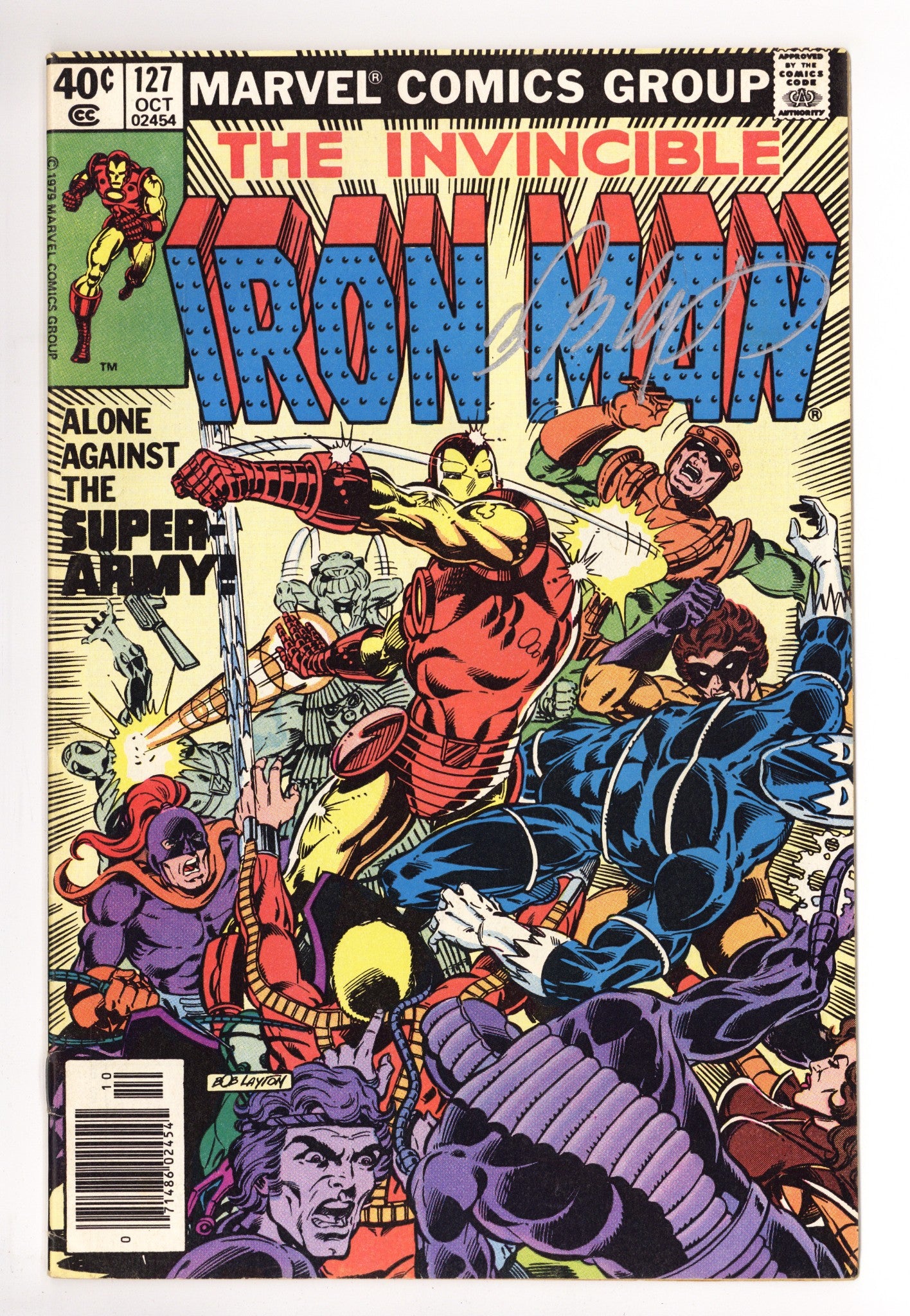 Iron Man Vol 1 127 FN- (5.5) (1979) Newsstand Signed x1 Cover Bob Layton 