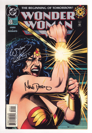 Wonder Woman Vol 2 0 VF/NM (9.0) (1994) Signed x2 Cover Mike Deodato & William Messner-Loebs