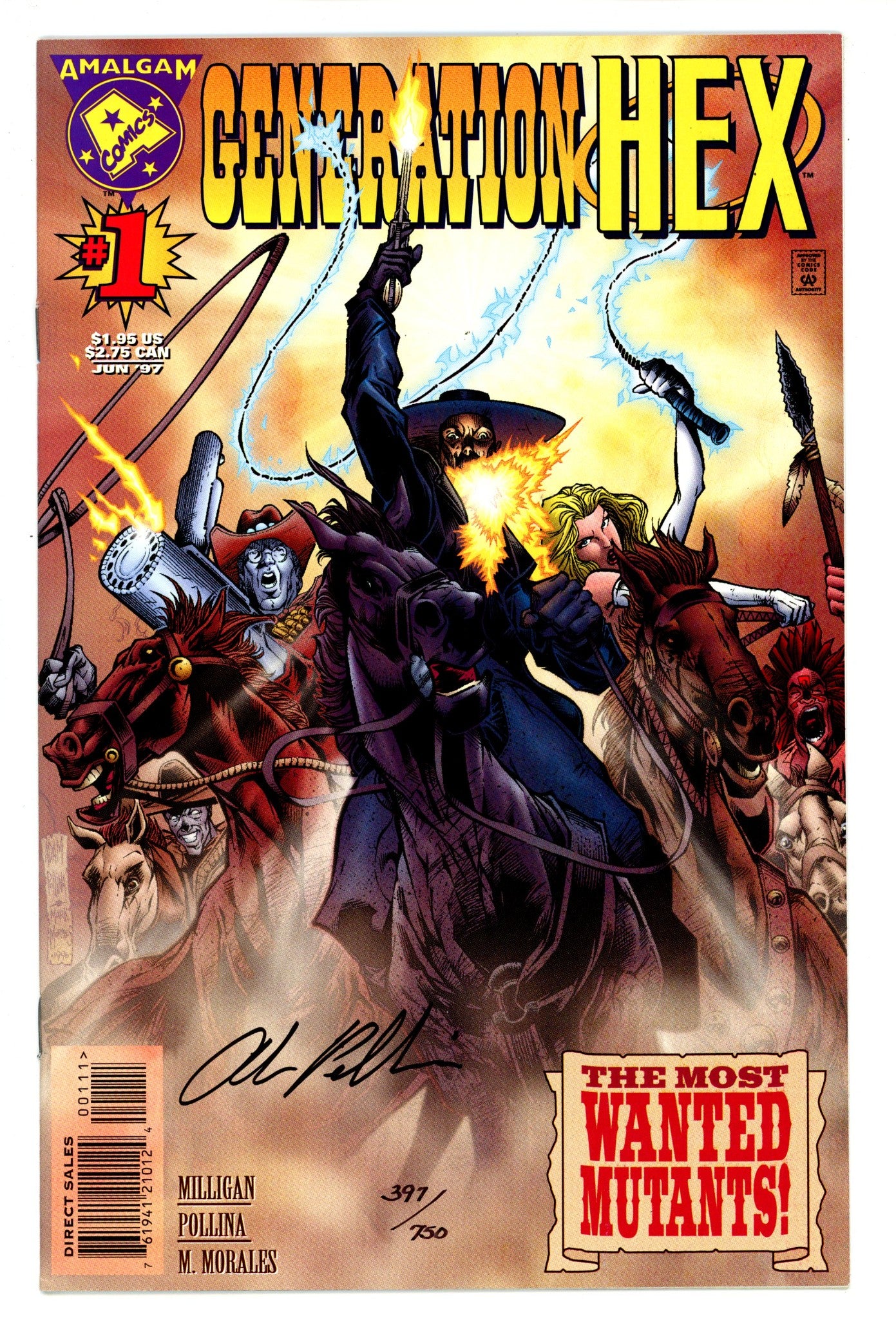 Generation Hex 1 VF+ (8.5) (1997) Signed x1 Cover Adam Pollina 