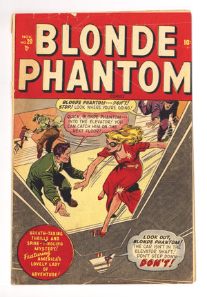 Blonde Phantom Comics 20 GD/VG (3.0) Apparent, Centerfold Missing (1948)
