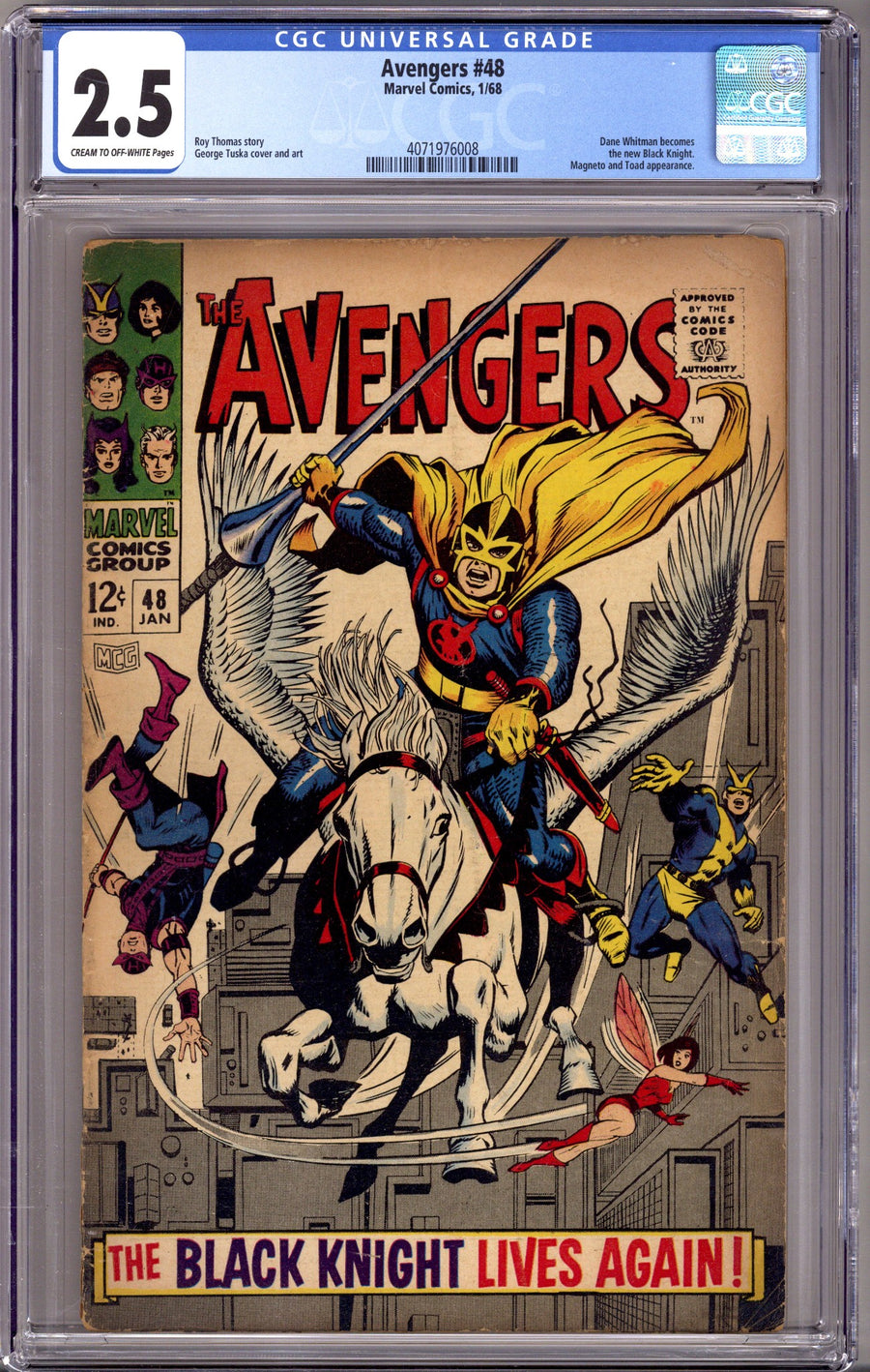 The Avengers Vol 1 48 CGC 2.5 (GD+) (1968)