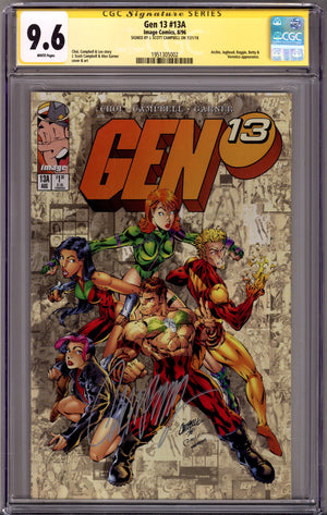 Gen 13 Vol 2 13A CGC 9.6 (NM+) (1996) Signed x1 Cover J. Scott Campbell