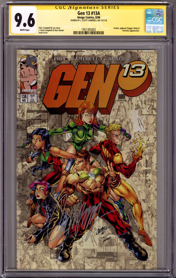 Gen 13 Vol 2 13A CGC 9.6 (NM+) (1996) Signed x1 Cover J. Scott Campbell