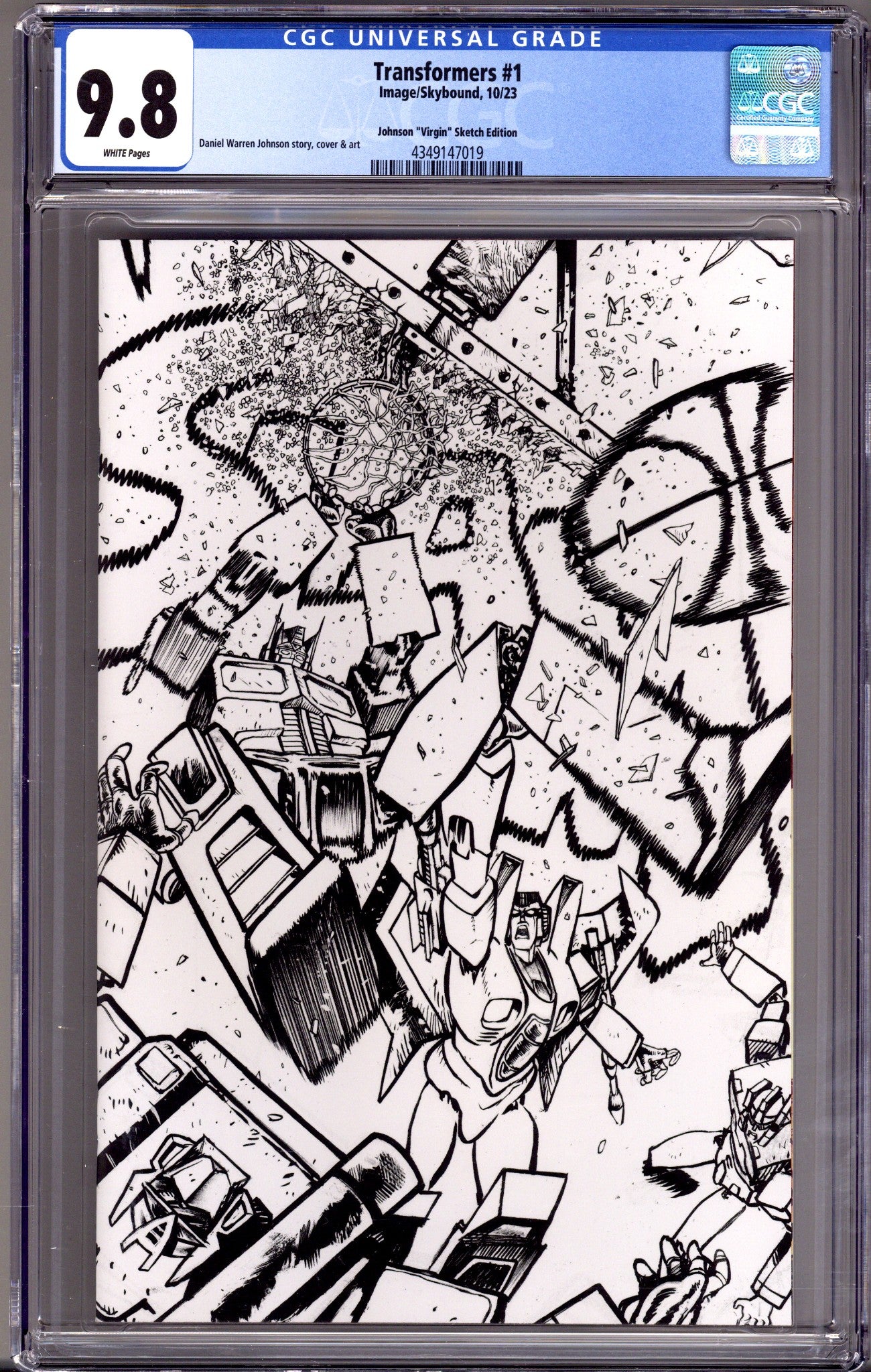Transformers 1 CGC 9.8 (NM/M) (2023) Johnson B&W Virgin Exclusive Variant 