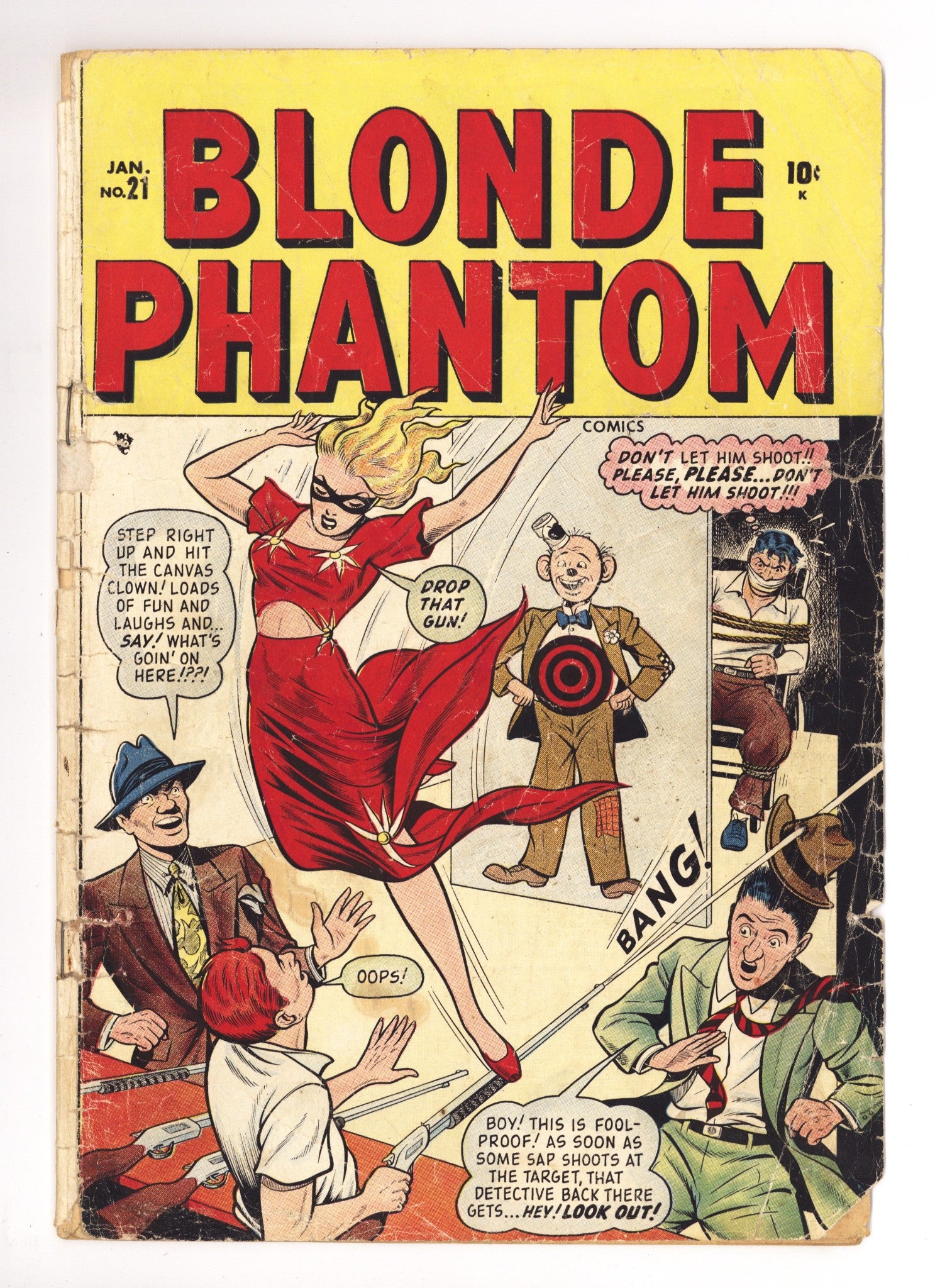 Blonde Phantom Comics 21 PR (0.5) Colour Touch, Piece Added, Glue, Centerfold Missing (1949) 