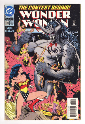 Wonder Woman Vol 2 90 VF (8.0) (1994) Signed x2 Cover Mike Deodato & William Messner-Loebs