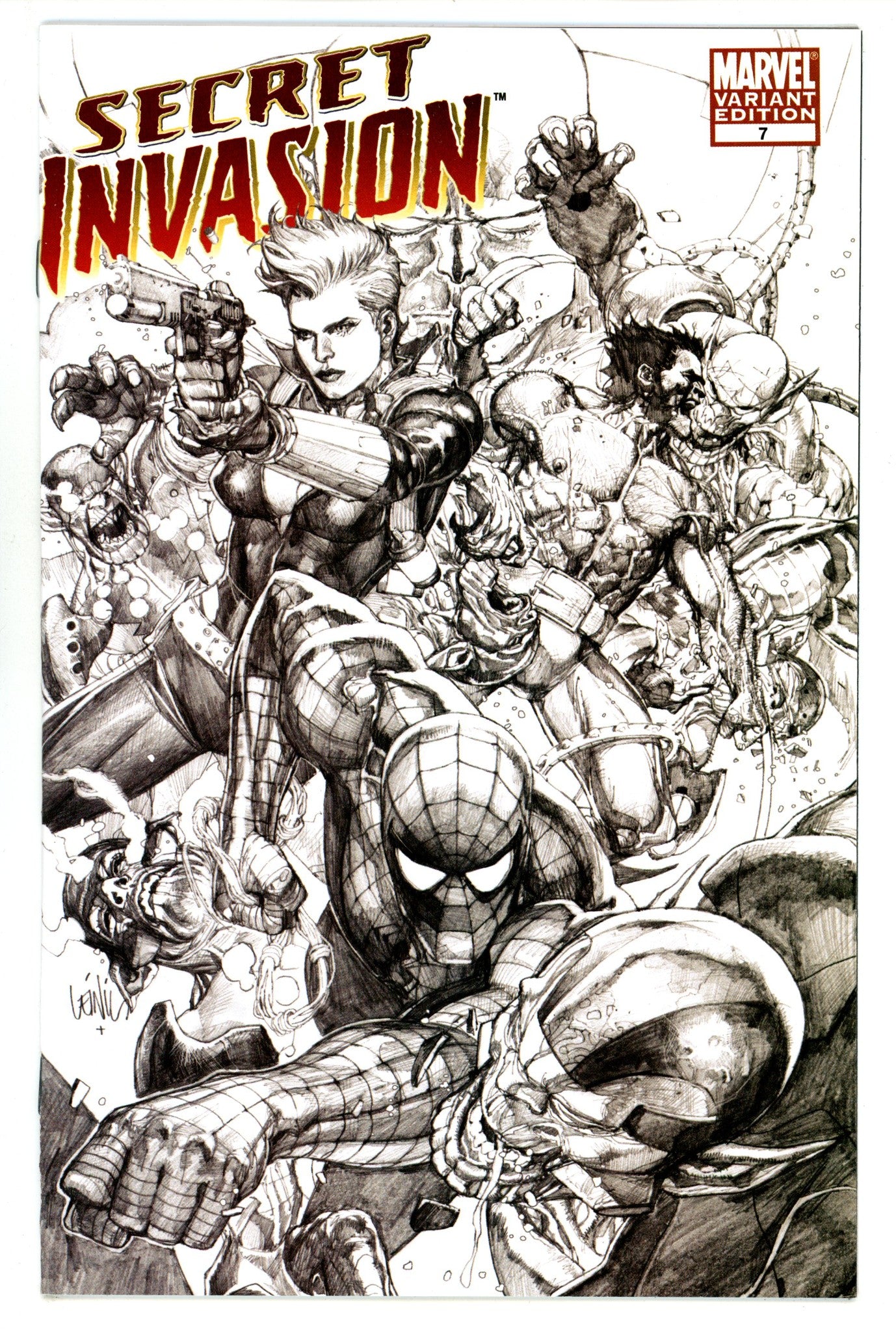 Secret Invasion Vol 1 7 VF+ (8.5) (2008) Yu Sketch Incentive Variant 