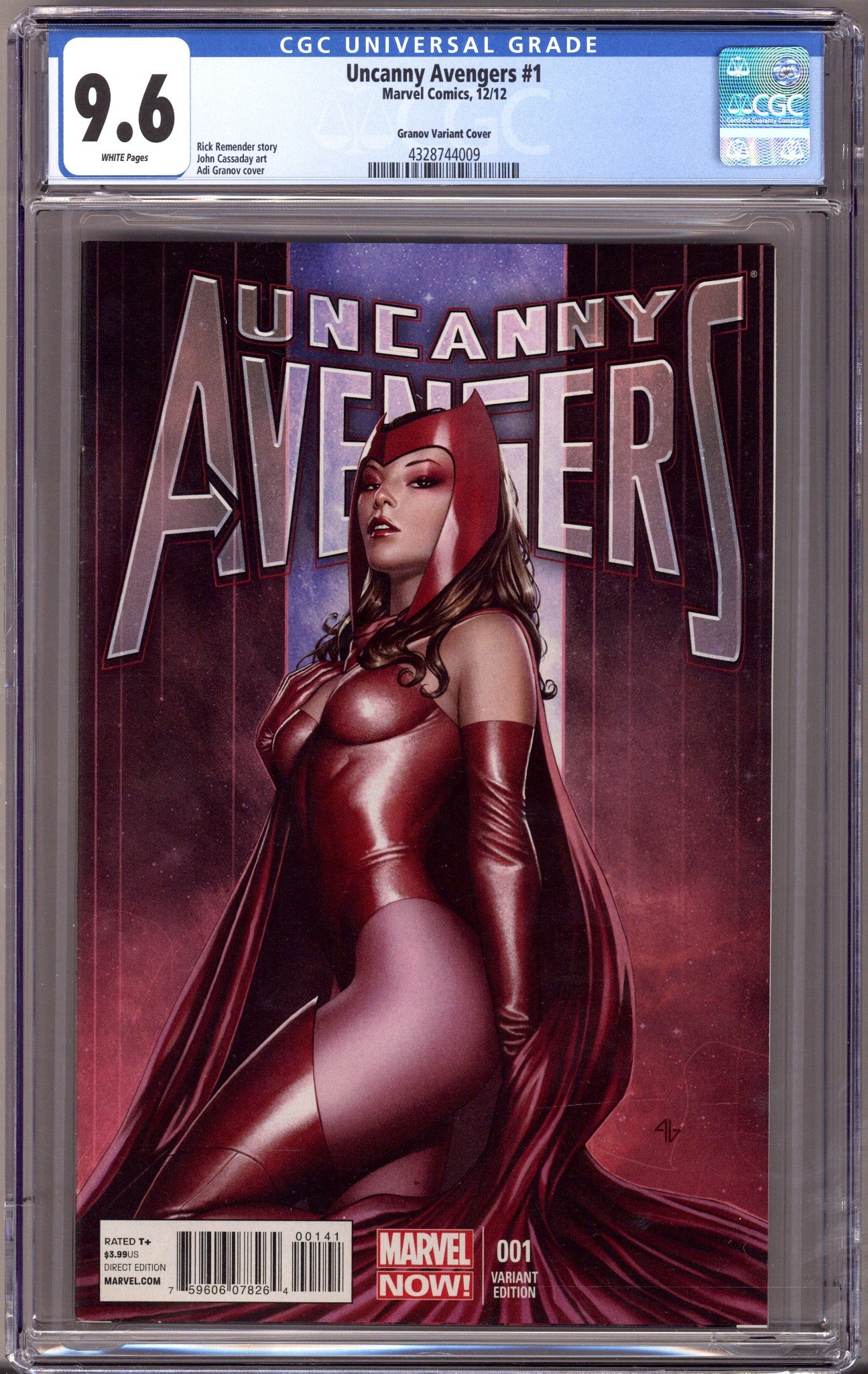 Uncanny Avengers Vol 1 1 CGC 9.6 (NM+) (2012) Granov Incentive Variant 